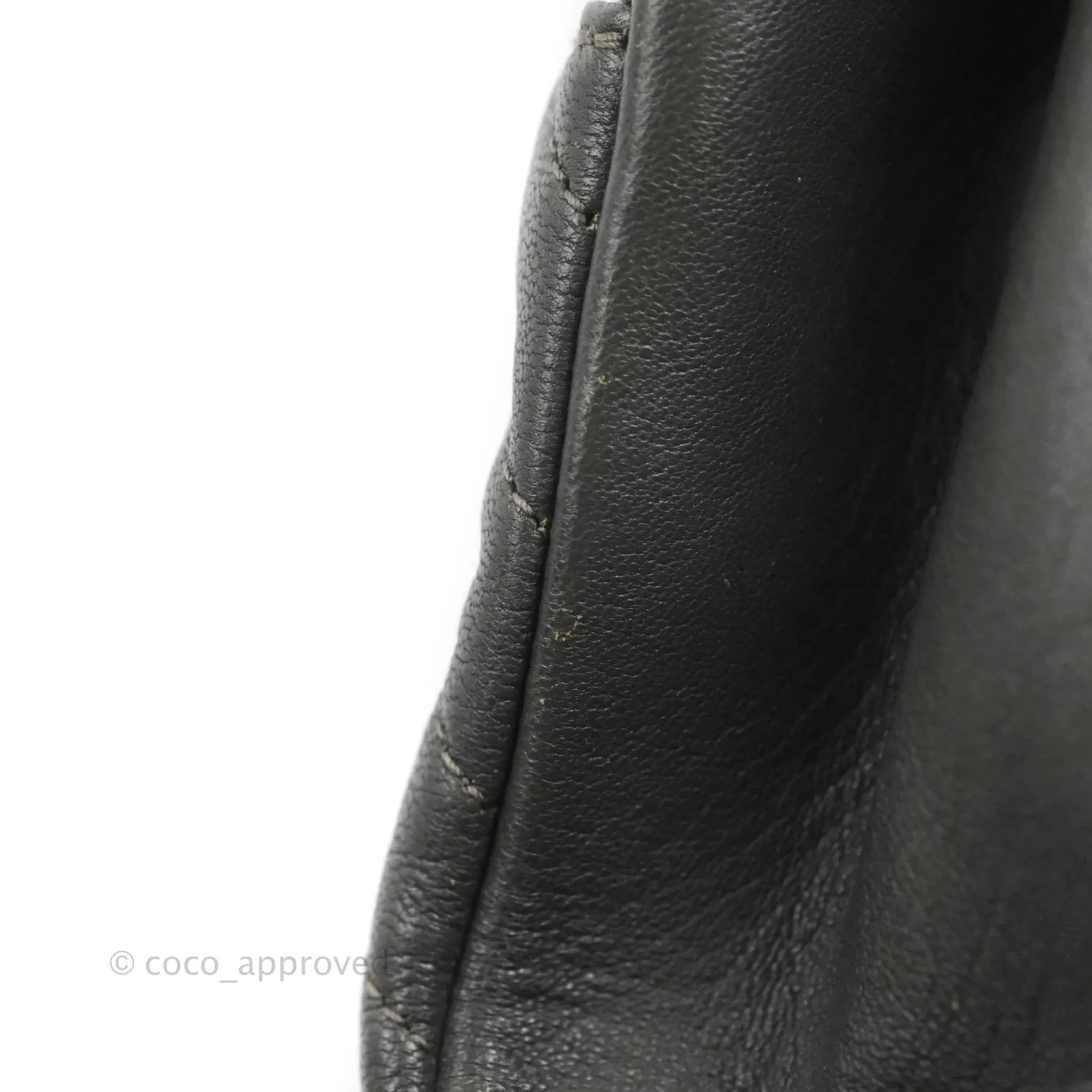 Saint Laurent Chevron Medium College Grey Chain Bag Ruthenium Hardware