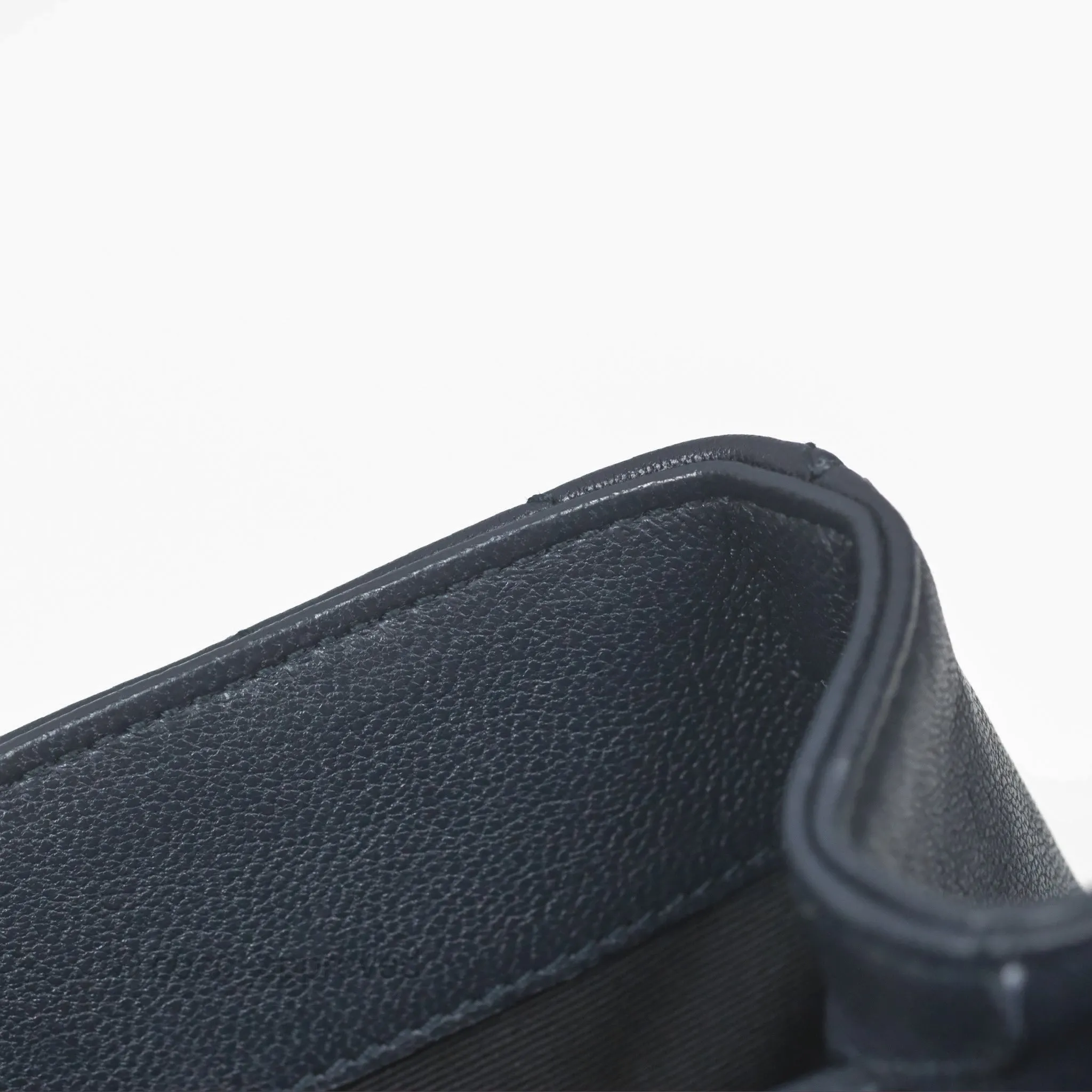Saint Laurent Chevron Medium College Navy Chain Bag Gold Hardware