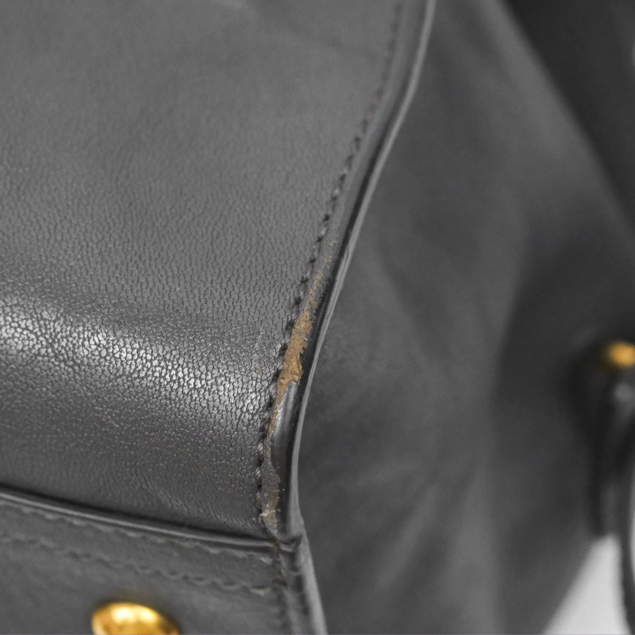 Saint Laurent Chyc Bag Dark Grey Calfskin Gold Hardware
