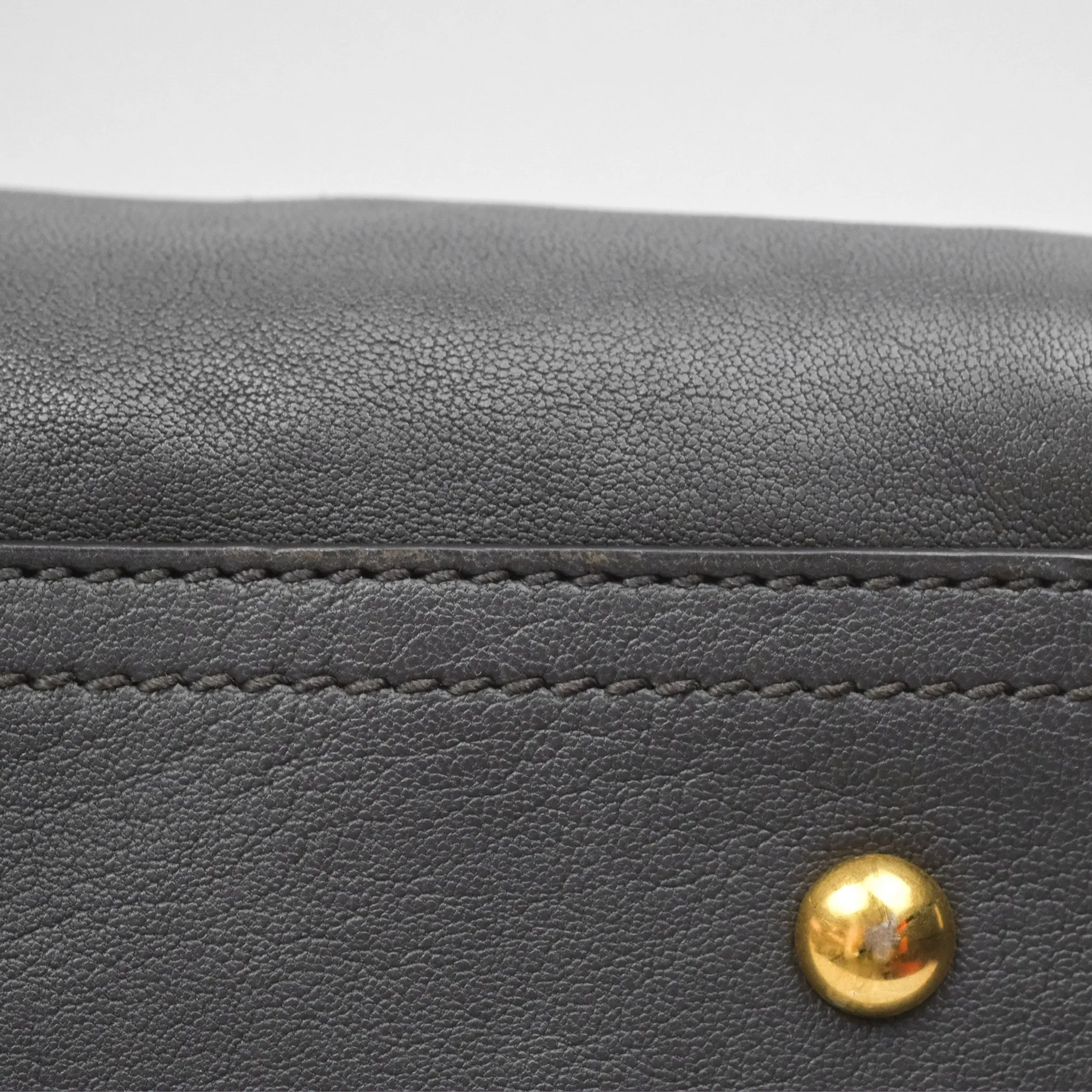 Saint Laurent Chyc Bag Dark Grey Calfskin Gold Hardware