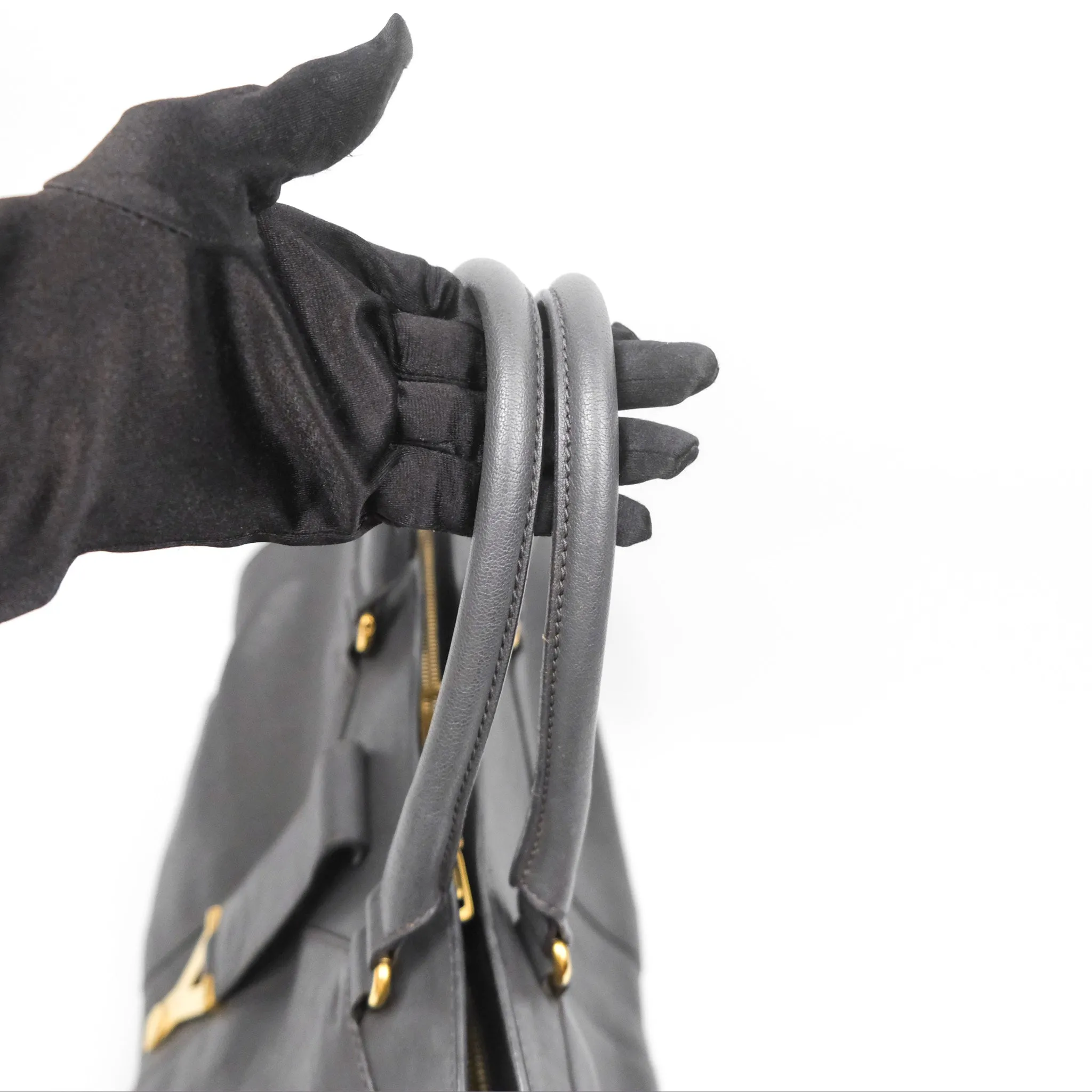 Saint Laurent Chyc Bag Dark Grey Calfskin Gold Hardware