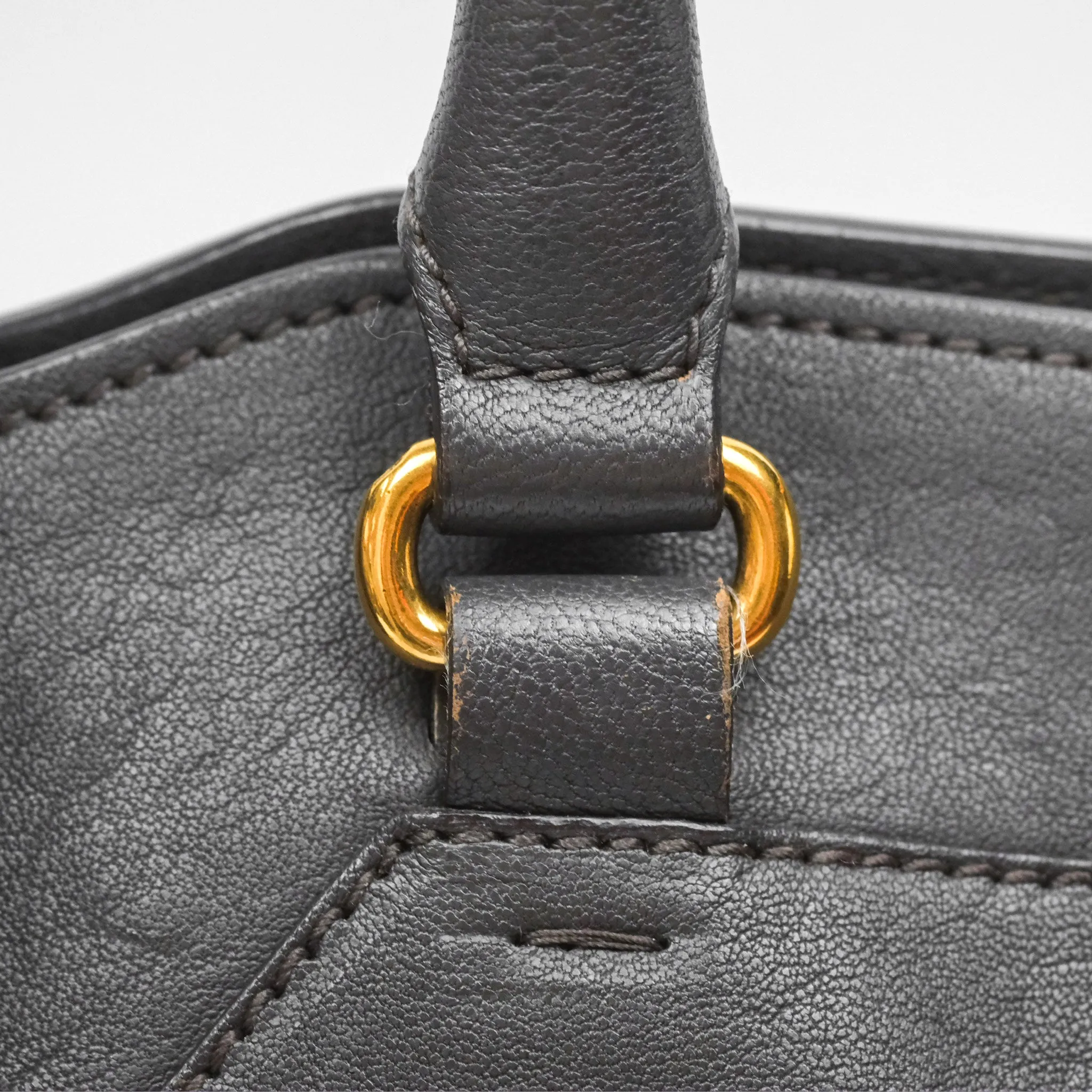 Saint Laurent Chyc Bag Dark Grey Calfskin Gold Hardware