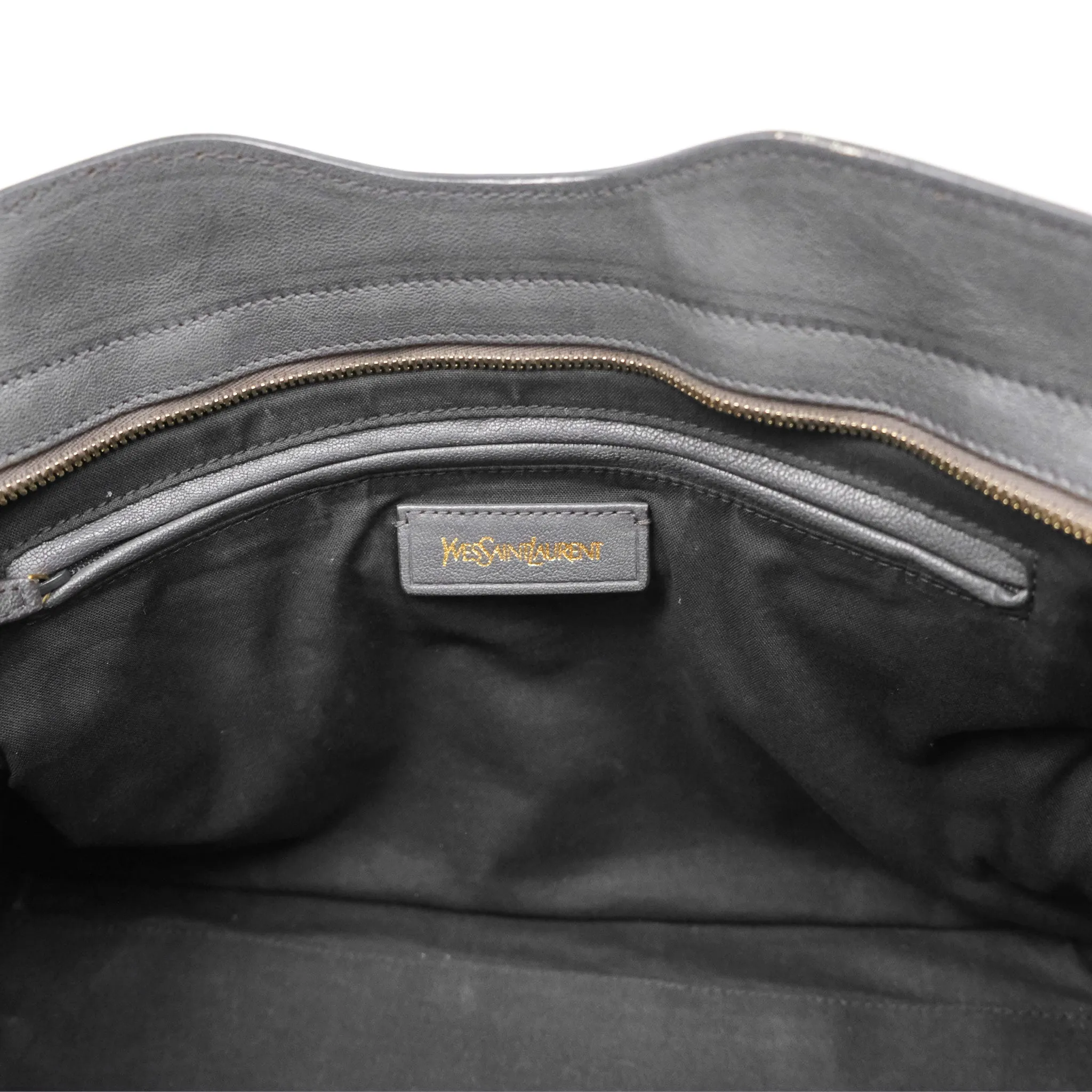 Saint Laurent Chyc Bag Dark Grey Calfskin Gold Hardware