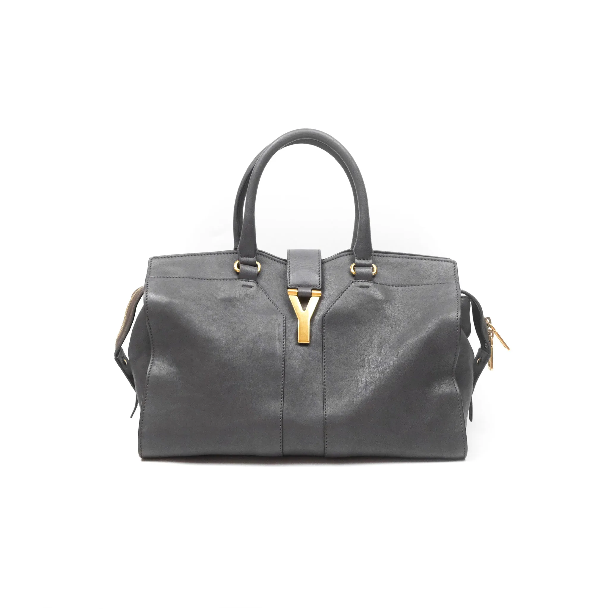 Saint Laurent Chyc Bag Dark Grey Calfskin Gold Hardware