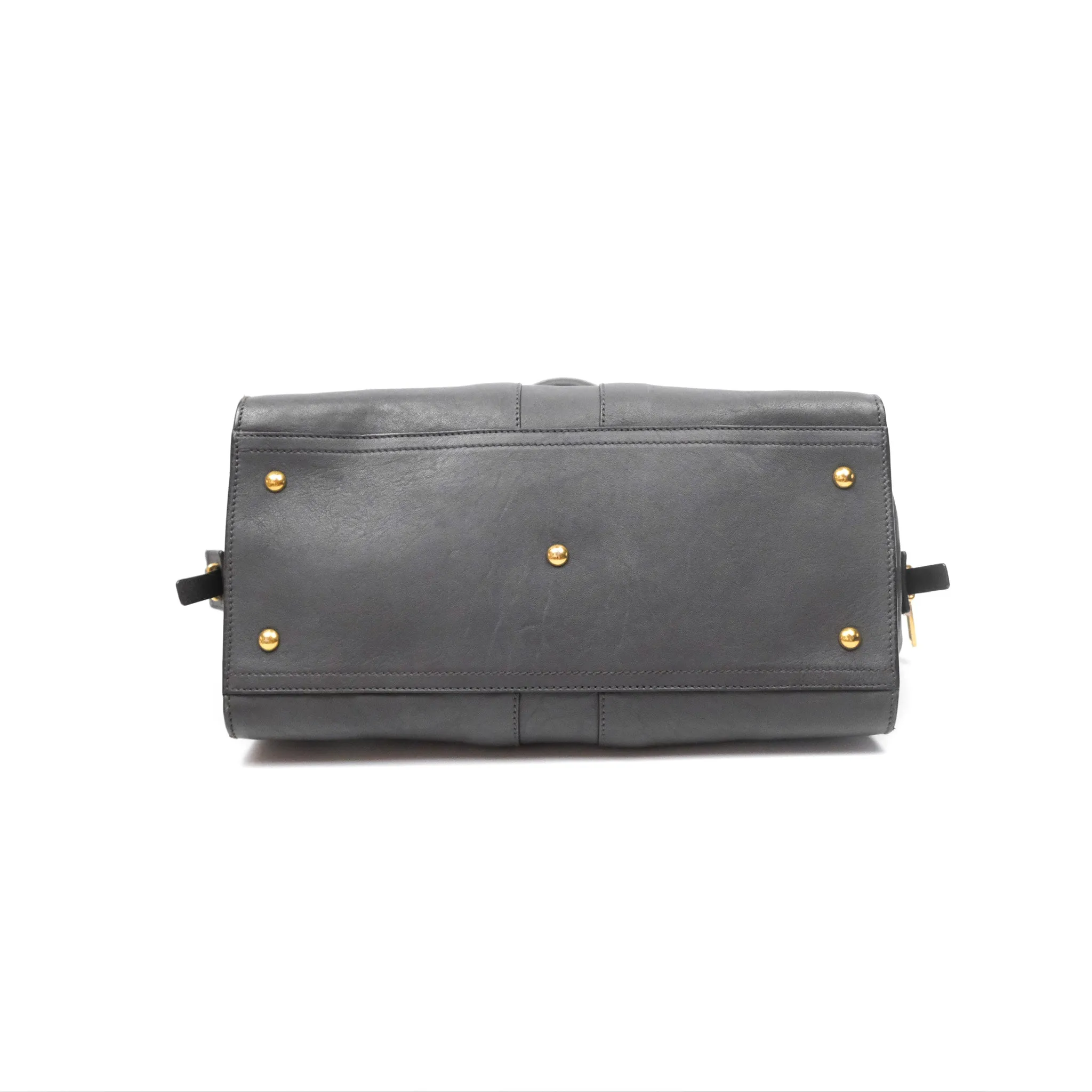 Saint Laurent Chyc Bag Dark Grey Calfskin Gold Hardware