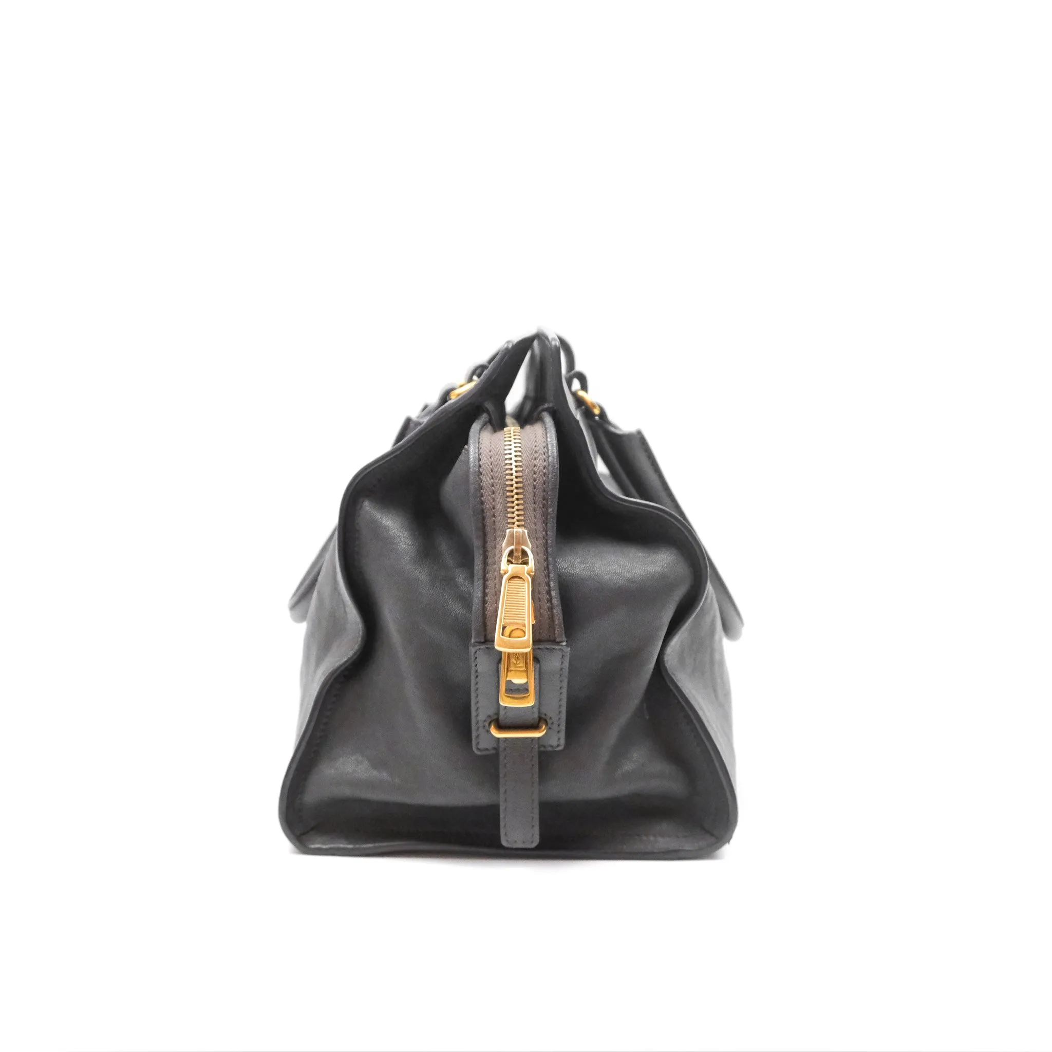 Saint Laurent Chyc Bag Dark Grey Calfskin Gold Hardware