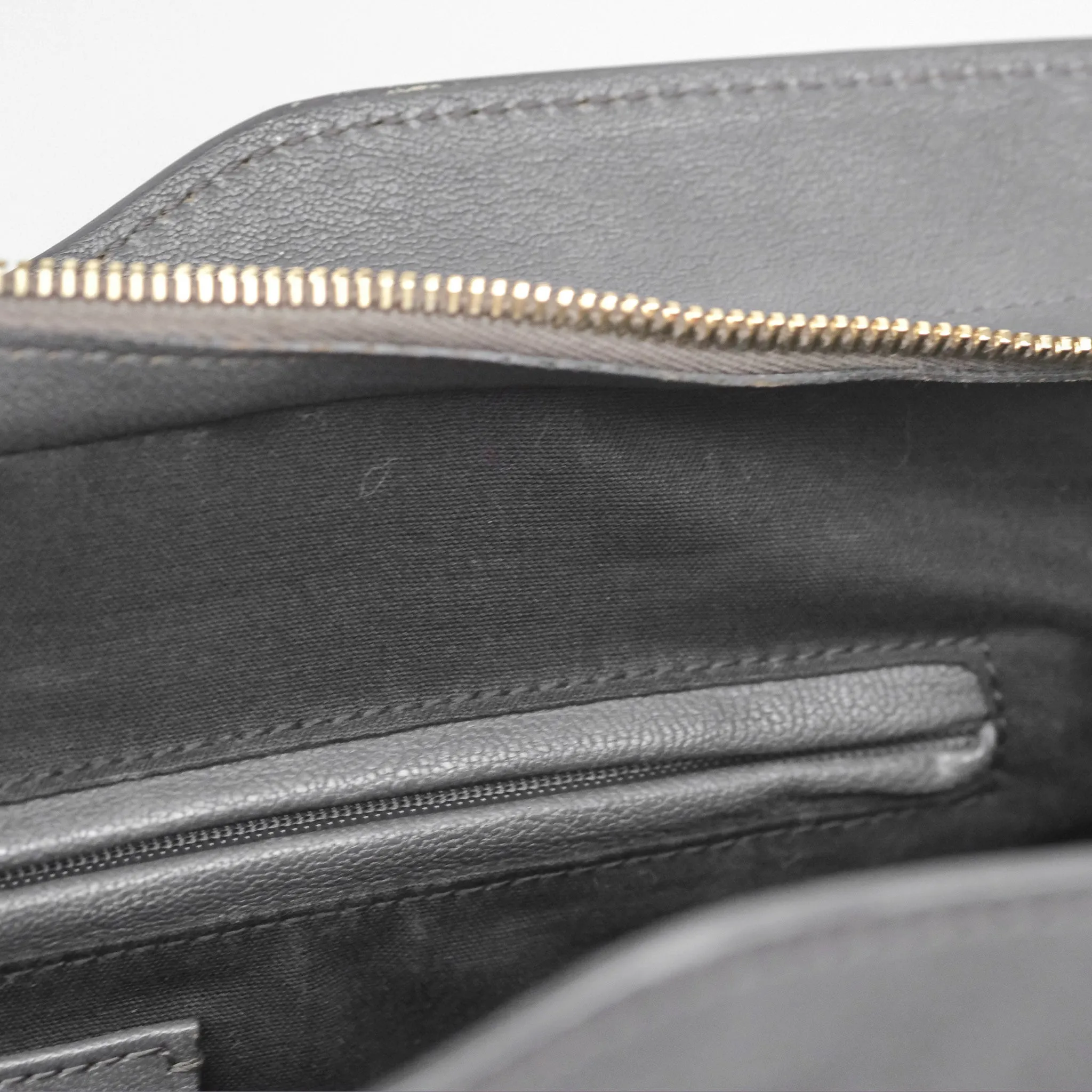 Saint Laurent Chyc Bag Dark Grey Calfskin Gold Hardware