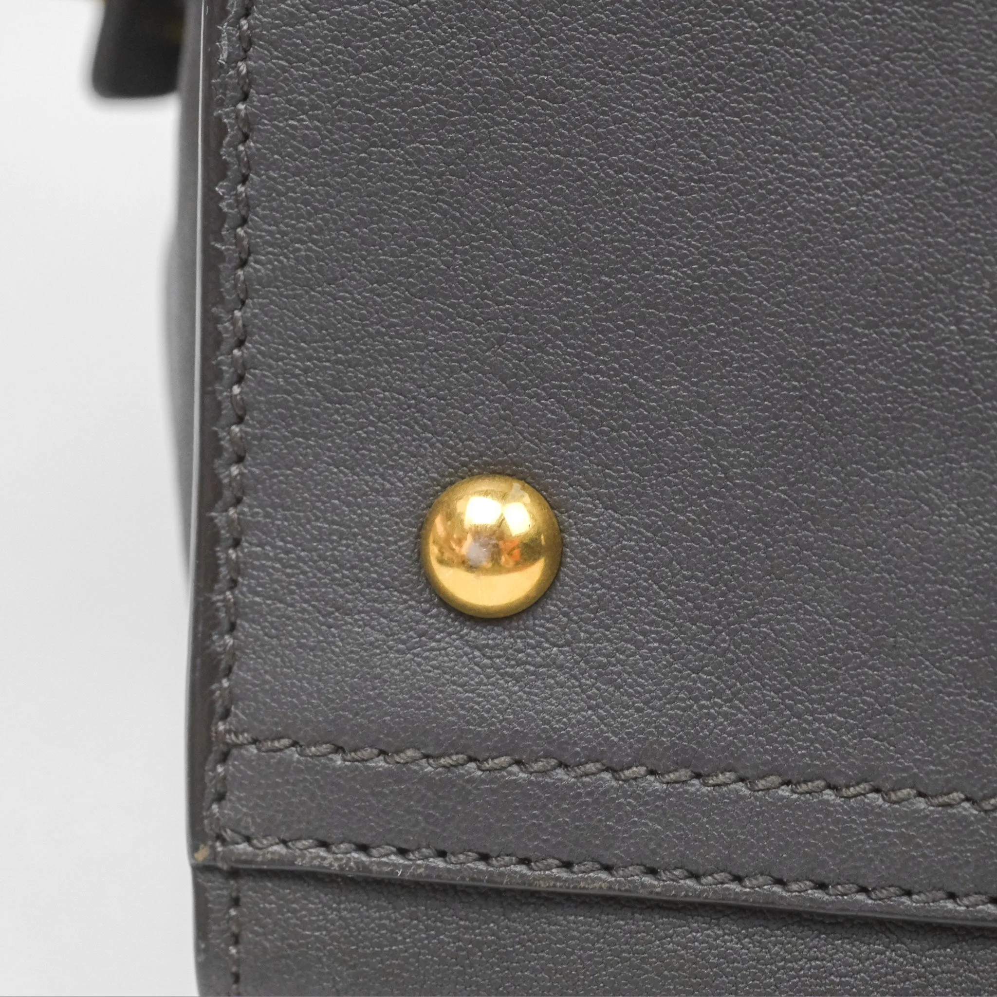 Saint Laurent Chyc Bag Dark Grey Calfskin Gold Hardware