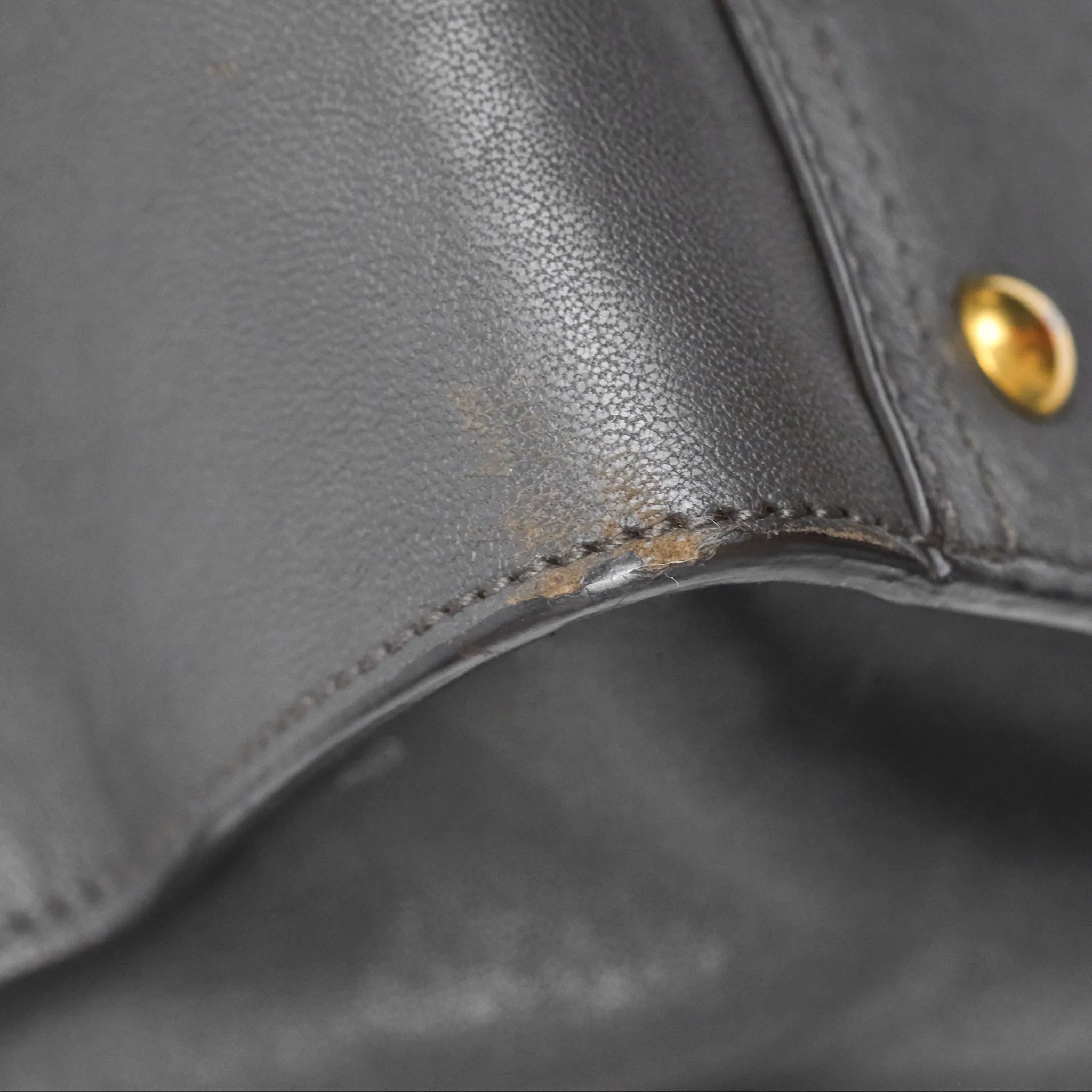 Saint Laurent Chyc Bag Dark Grey Calfskin Gold Hardware