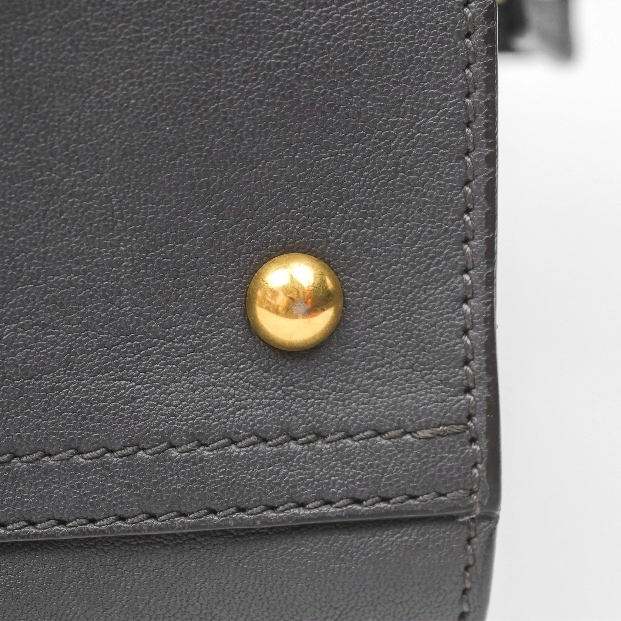Saint Laurent Chyc Bag Dark Grey Calfskin Gold Hardware