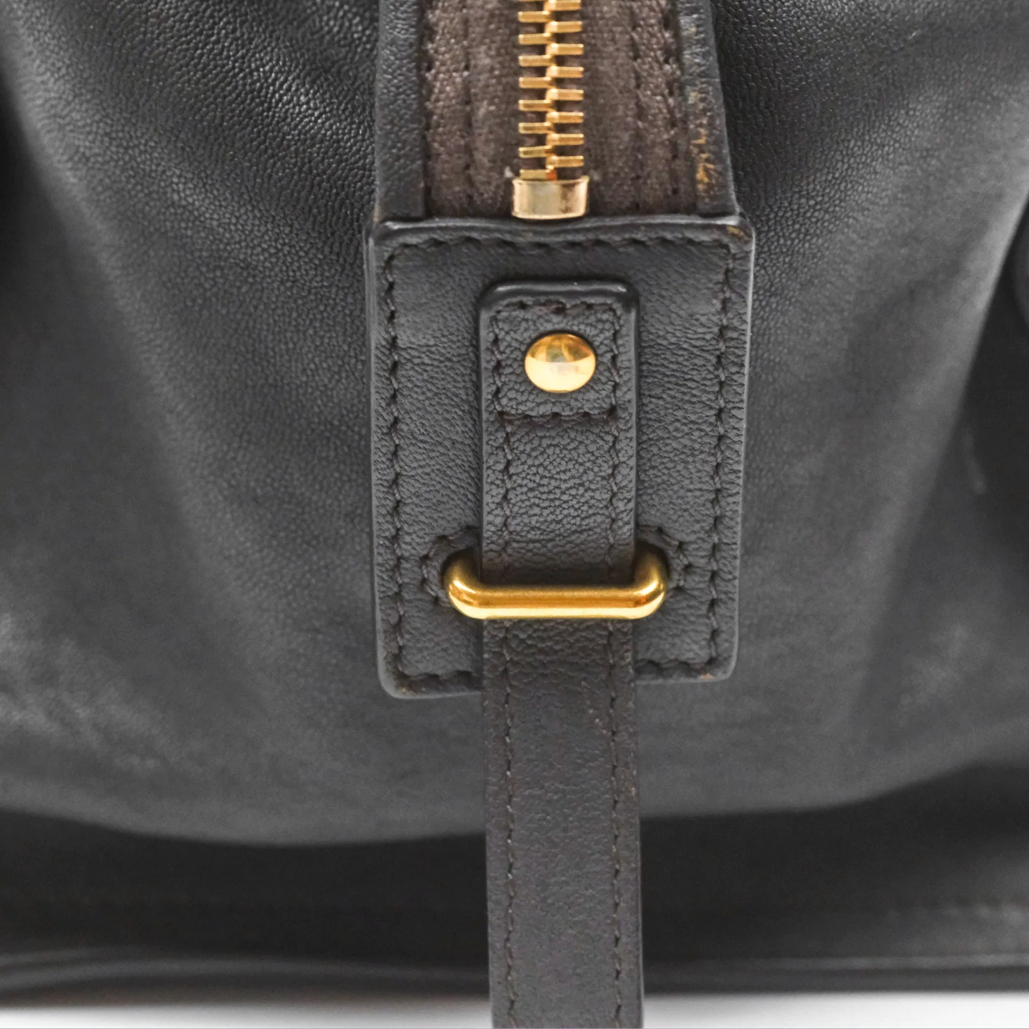 Saint Laurent Chyc Bag Dark Grey Calfskin Gold Hardware