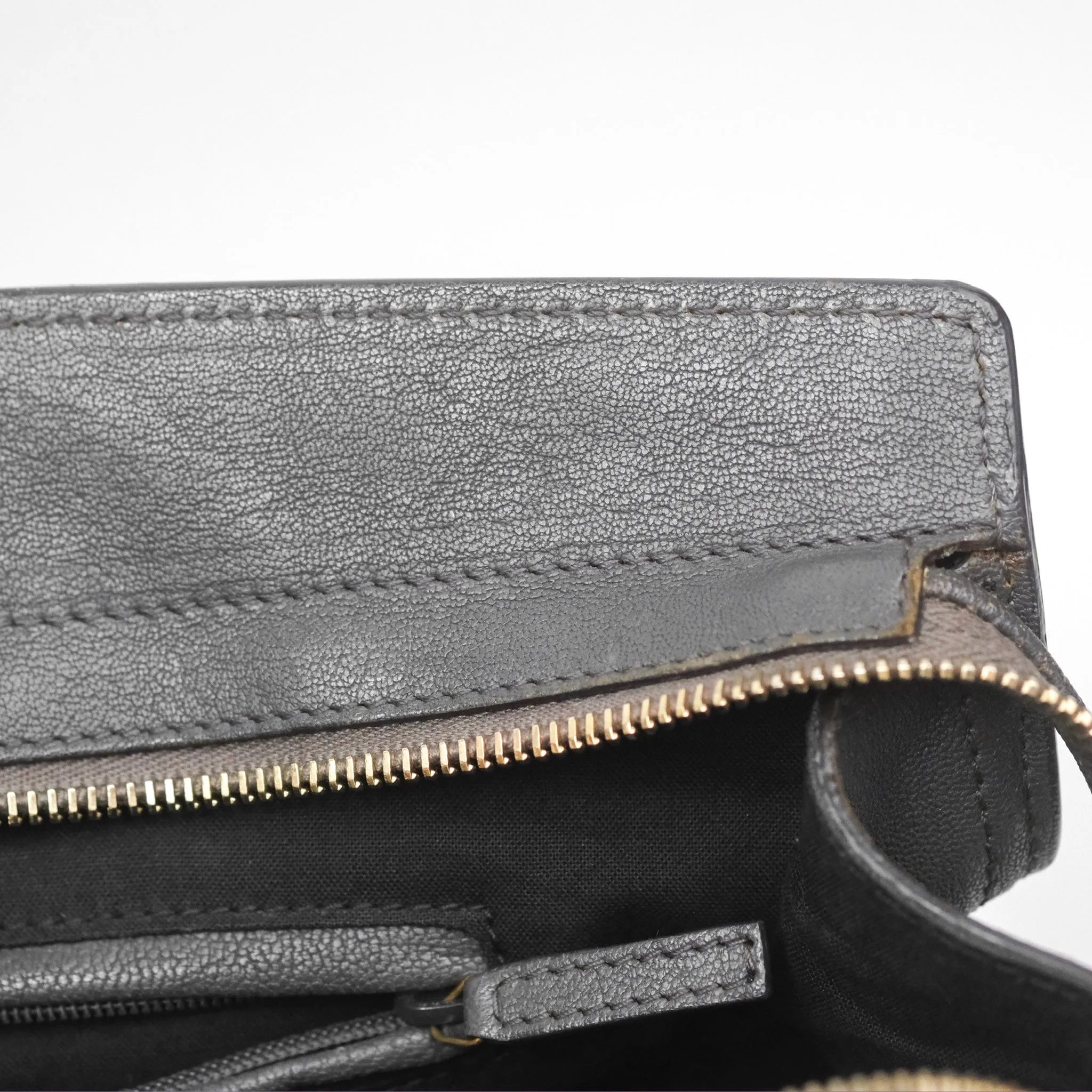 Saint Laurent Chyc Bag Dark Grey Calfskin Gold Hardware