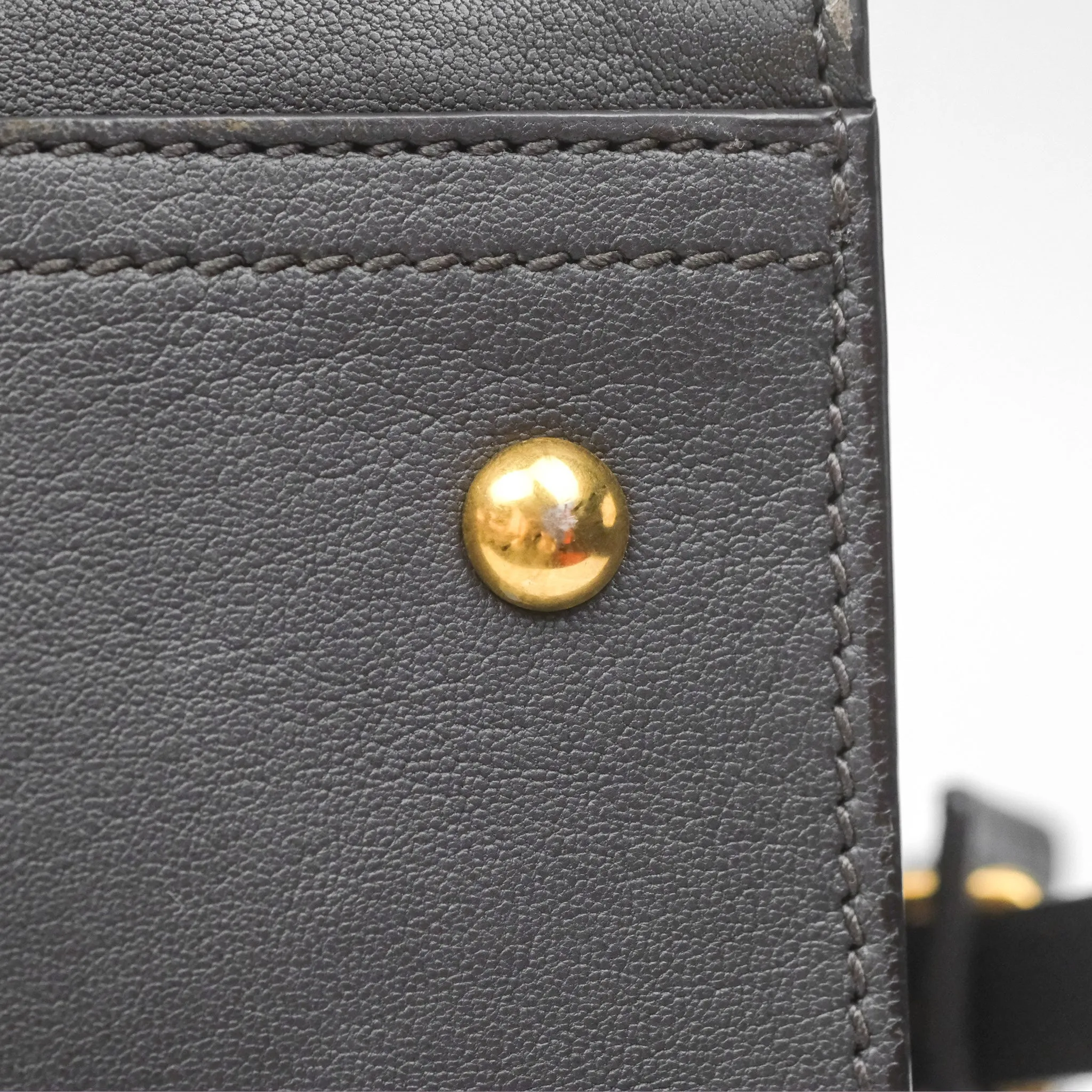 Saint Laurent Chyc Bag Dark Grey Calfskin Gold Hardware