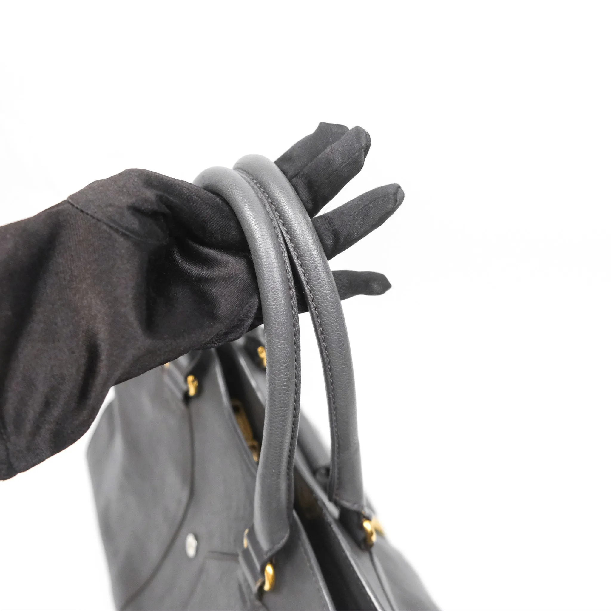 Saint Laurent Chyc Bag Dark Grey Calfskin Gold Hardware