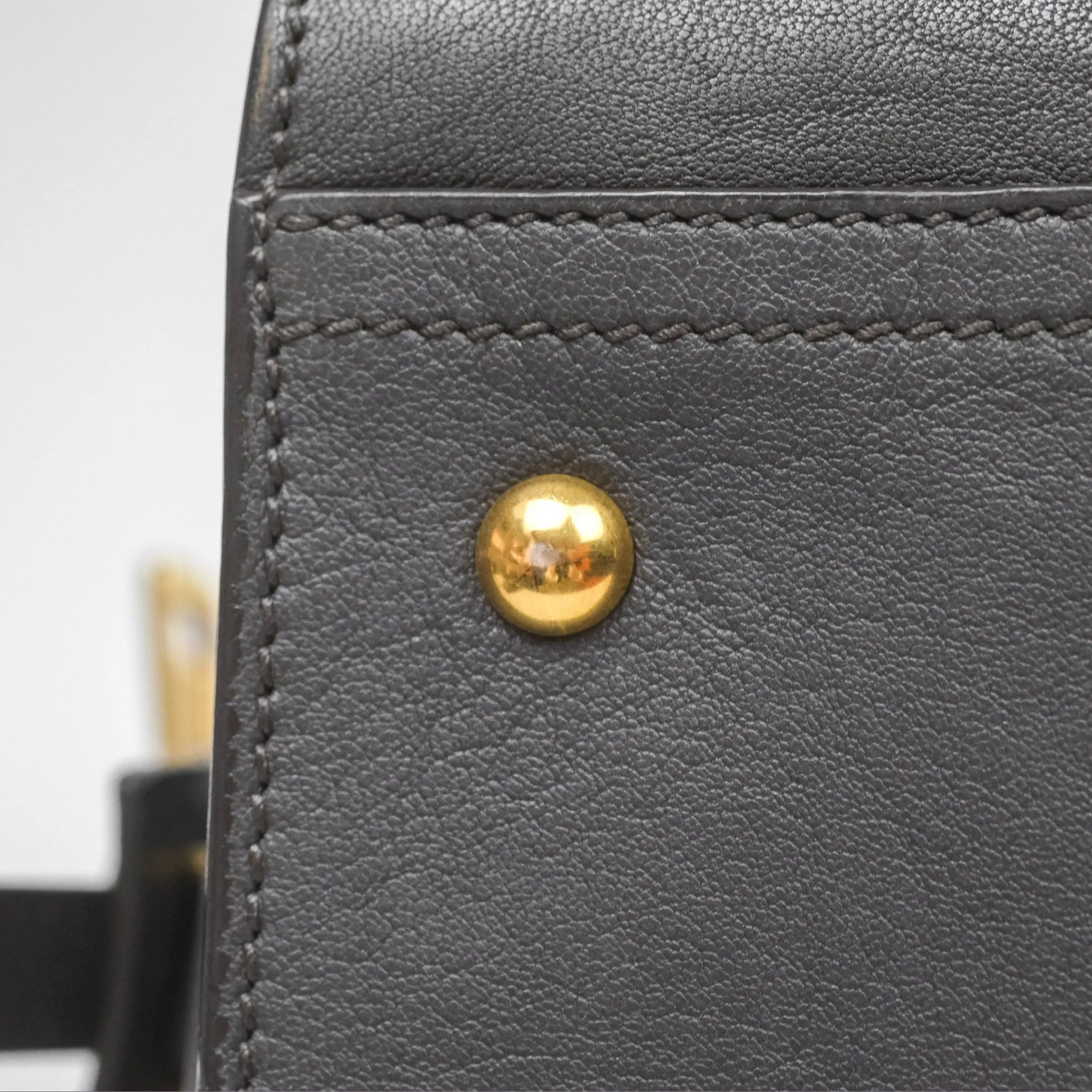 Saint Laurent Chyc Bag Dark Grey Calfskin Gold Hardware