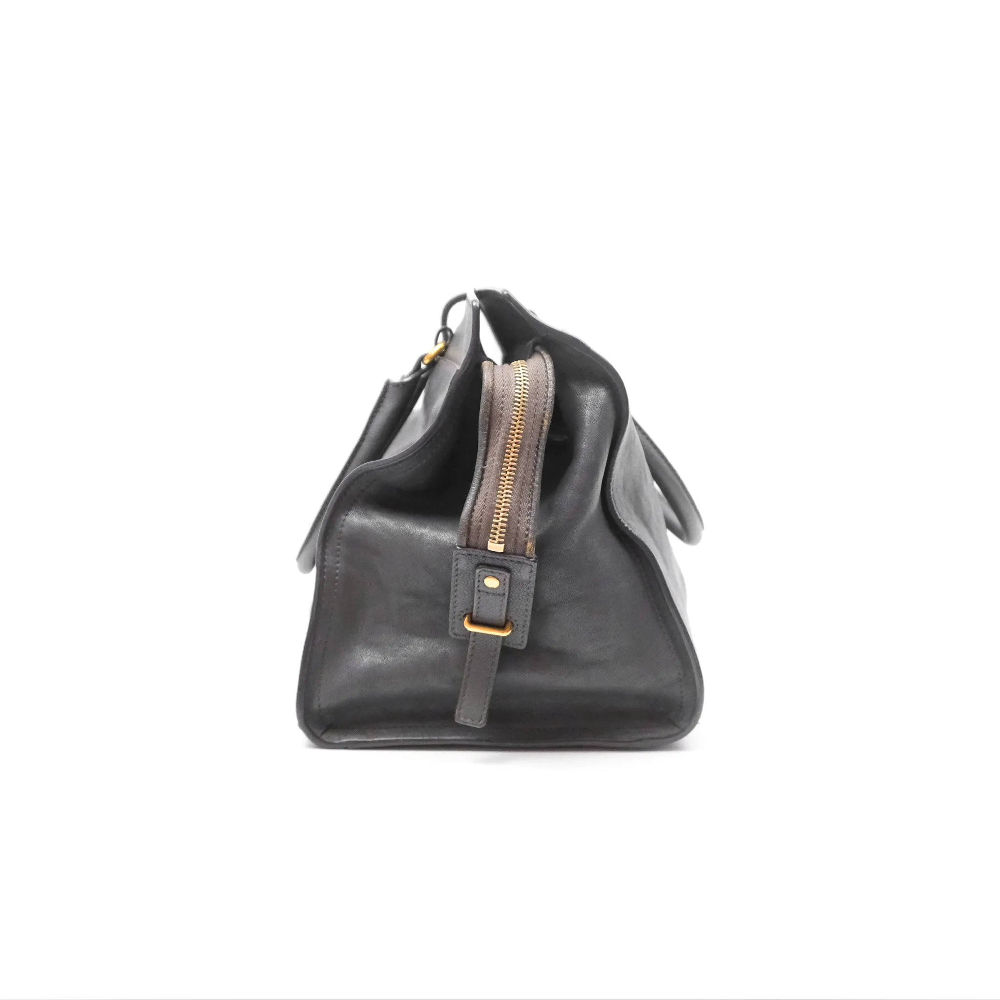 Saint Laurent Chyc Bag Dark Grey Calfskin Gold Hardware