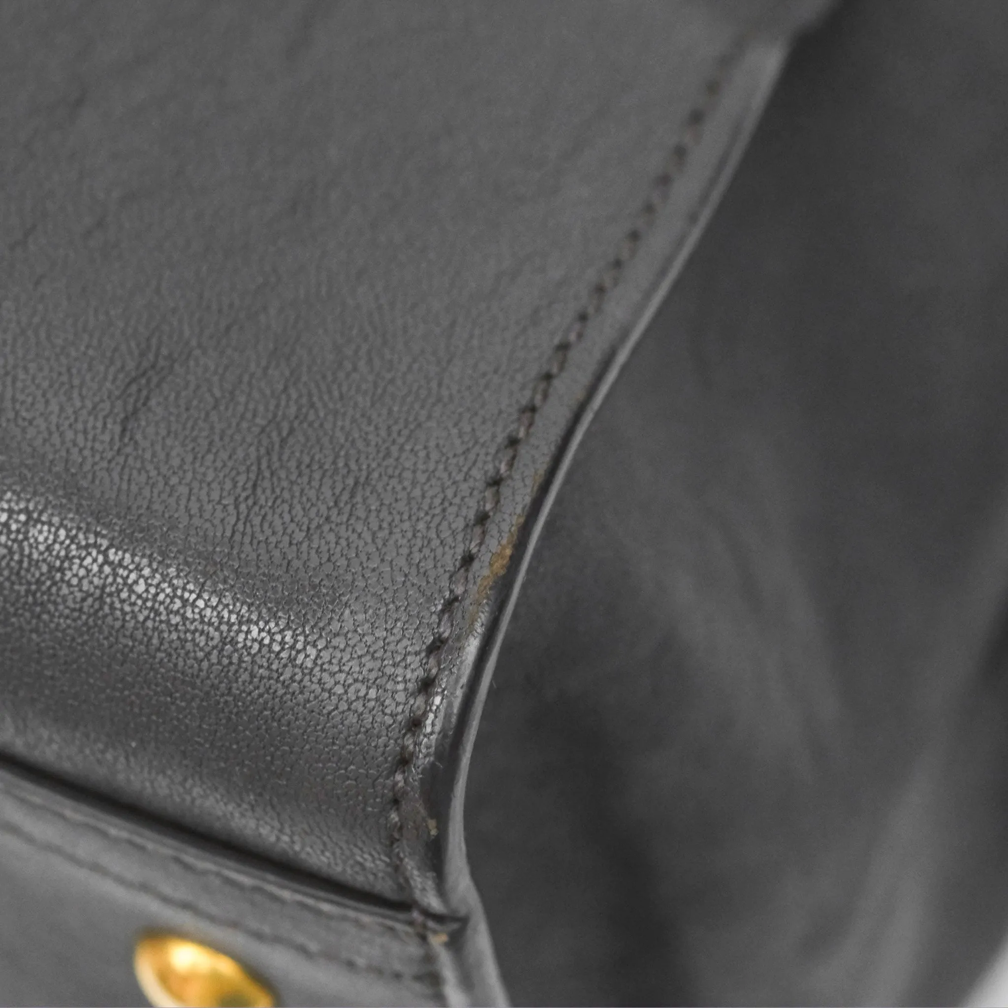 Saint Laurent Chyc Bag Dark Grey Calfskin Gold Hardware