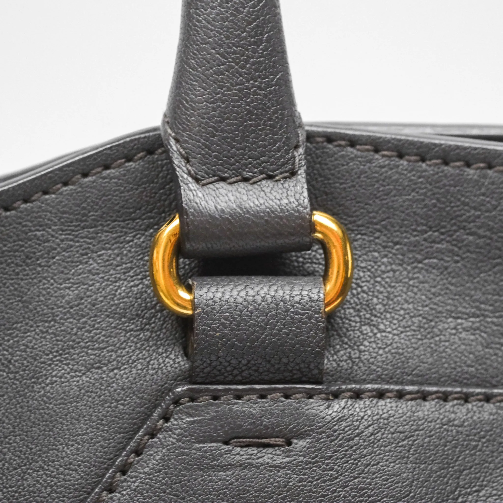 Saint Laurent Chyc Bag Dark Grey Calfskin Gold Hardware