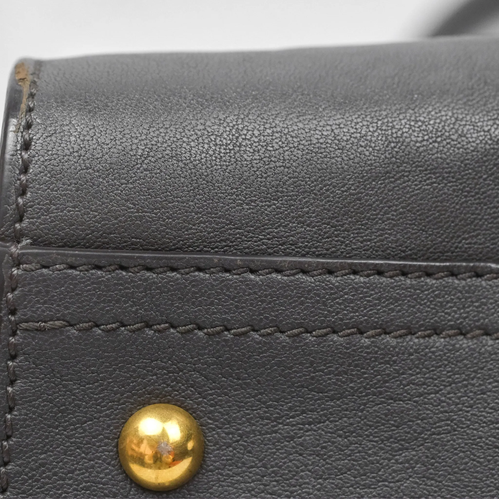 Saint Laurent Chyc Bag Dark Grey Calfskin Gold Hardware