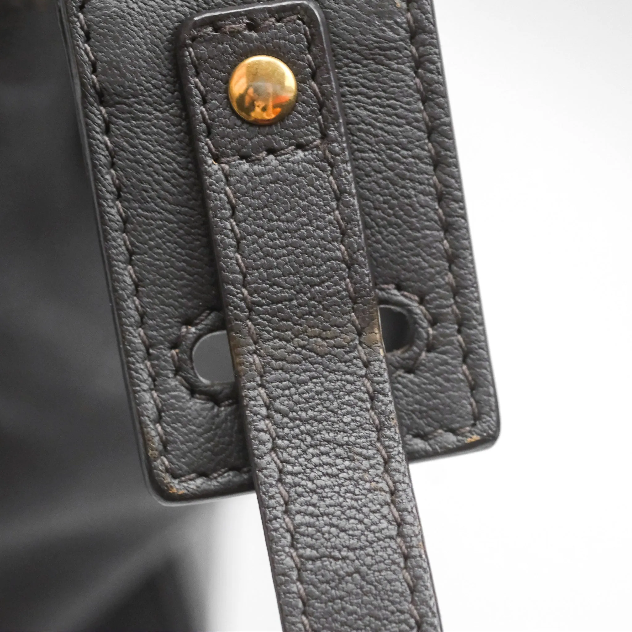 Saint Laurent Chyc Bag Dark Grey Calfskin Gold Hardware
