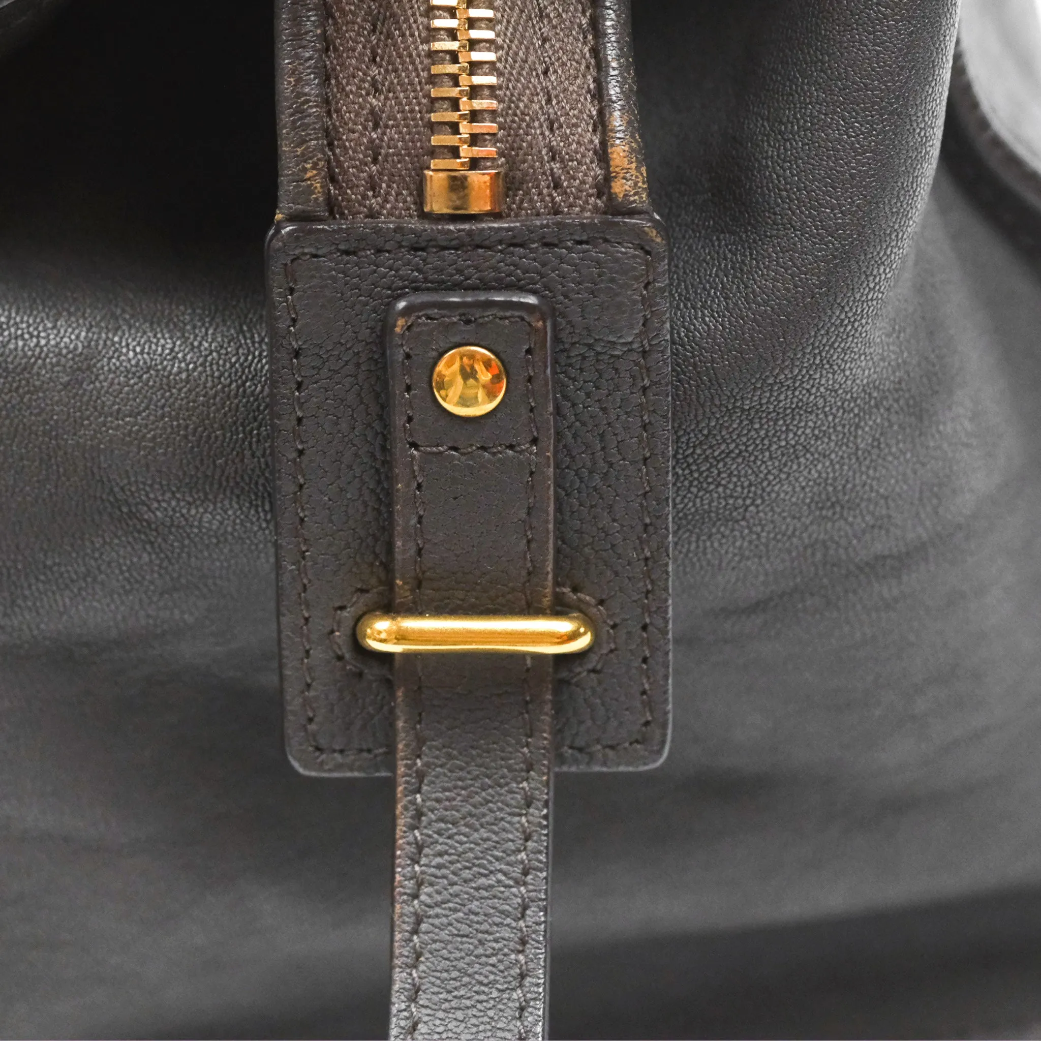 Saint Laurent Chyc Bag Dark Grey Calfskin Gold Hardware