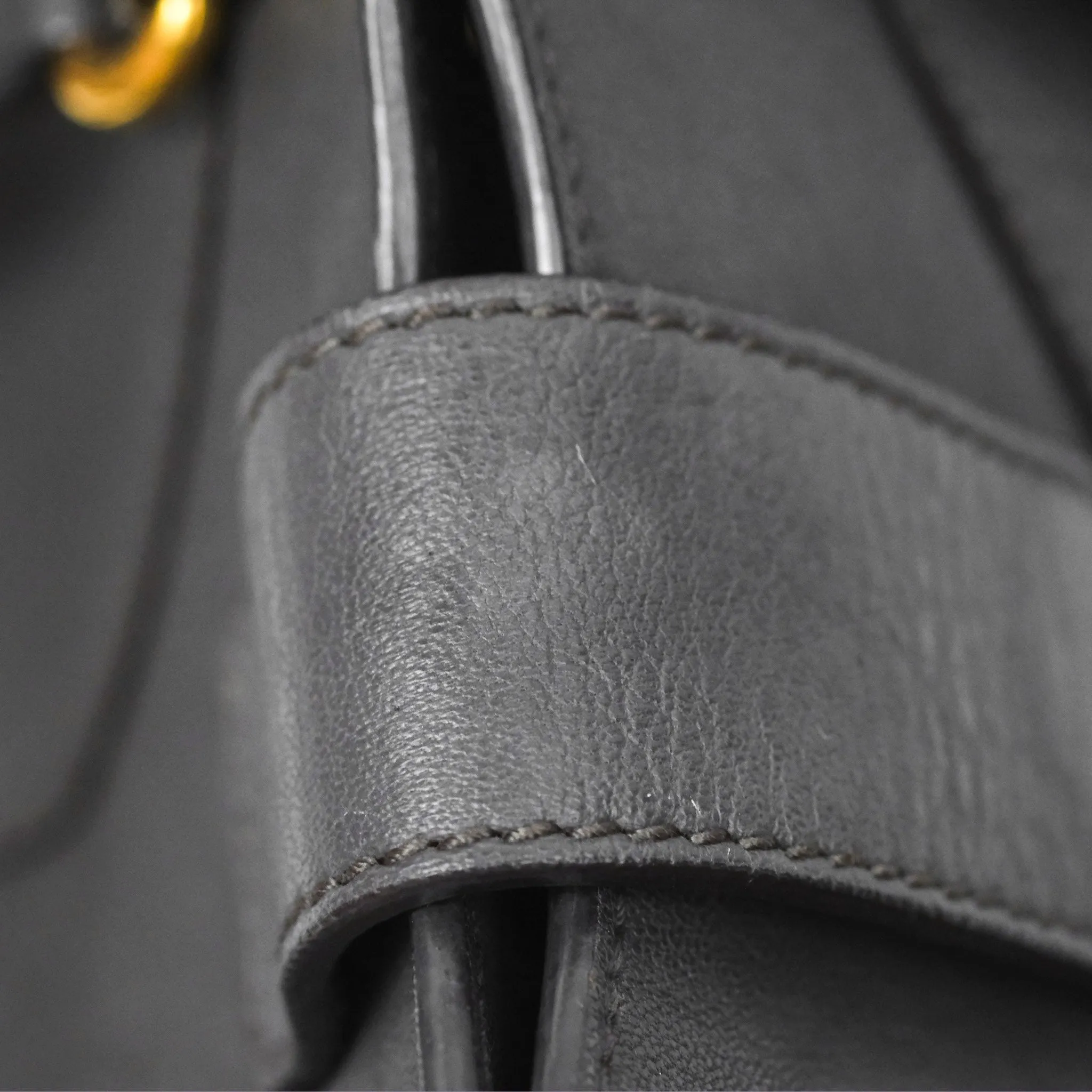 Saint Laurent Chyc Bag Dark Grey Calfskin Gold Hardware
