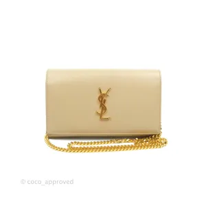 Saint Laurent Classic Beige Grained Leather Gold Hardware