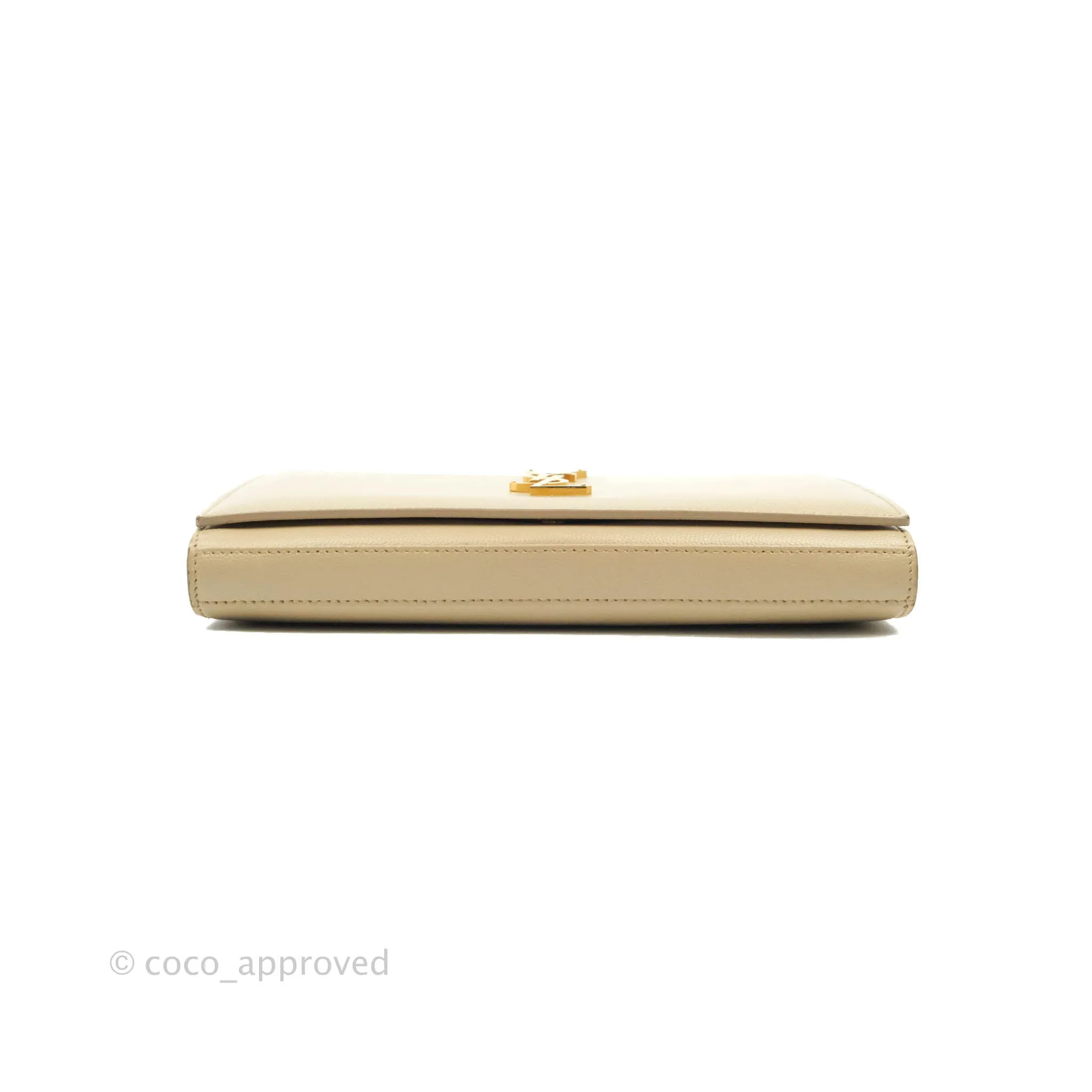 Saint Laurent Classic Beige Grained Leather Gold Hardware