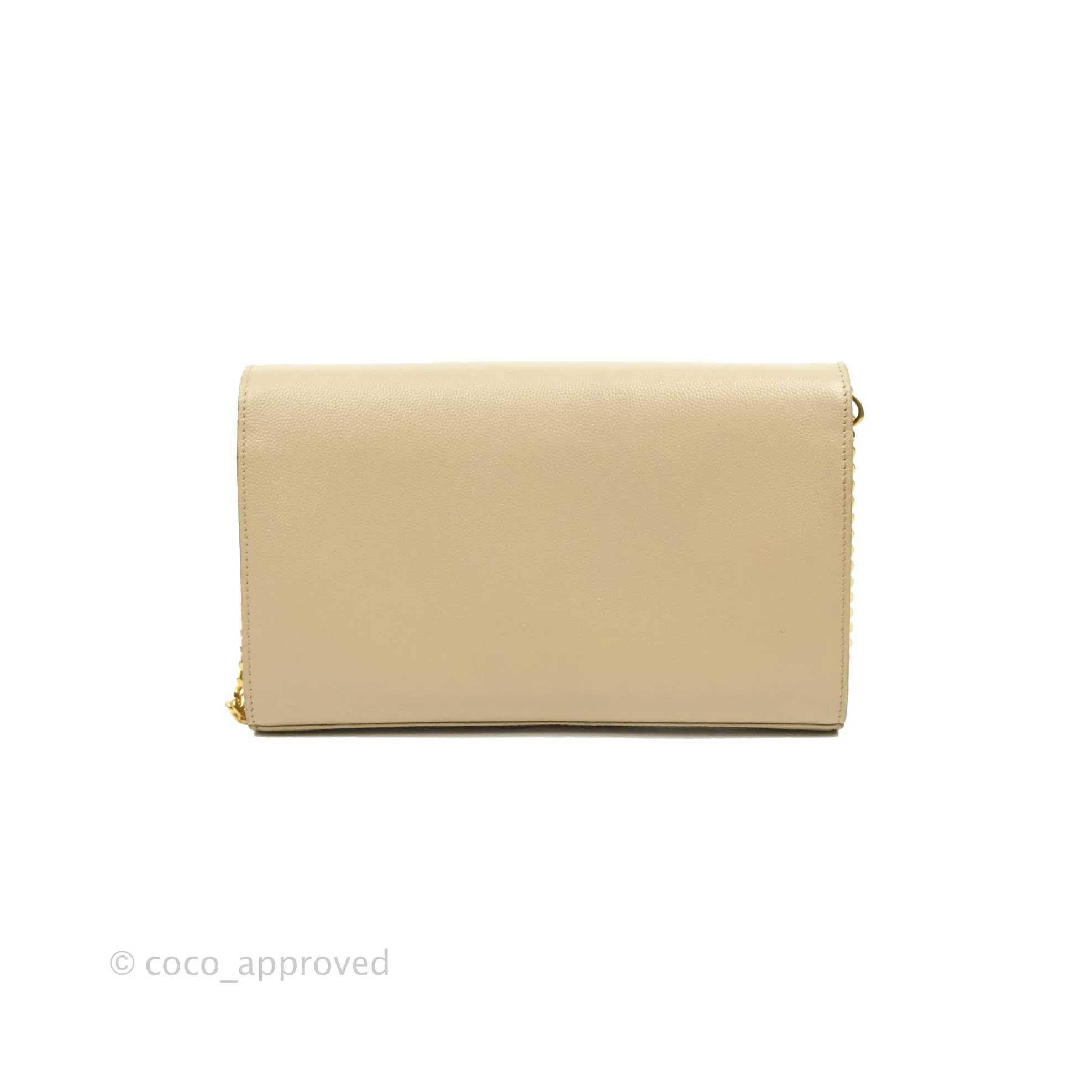 Saint Laurent Classic Beige Grained Leather Gold Hardware