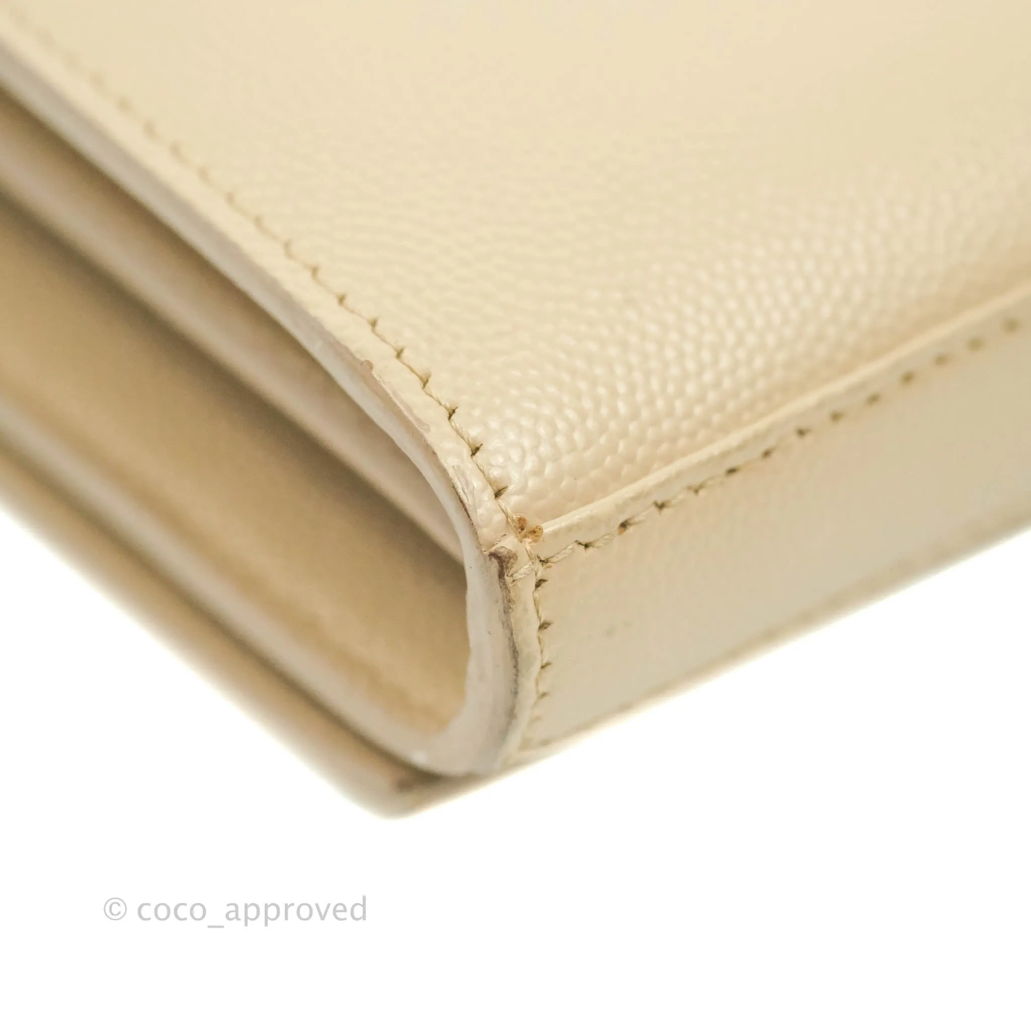 Saint Laurent Classic Beige Grained Leather Gold Hardware