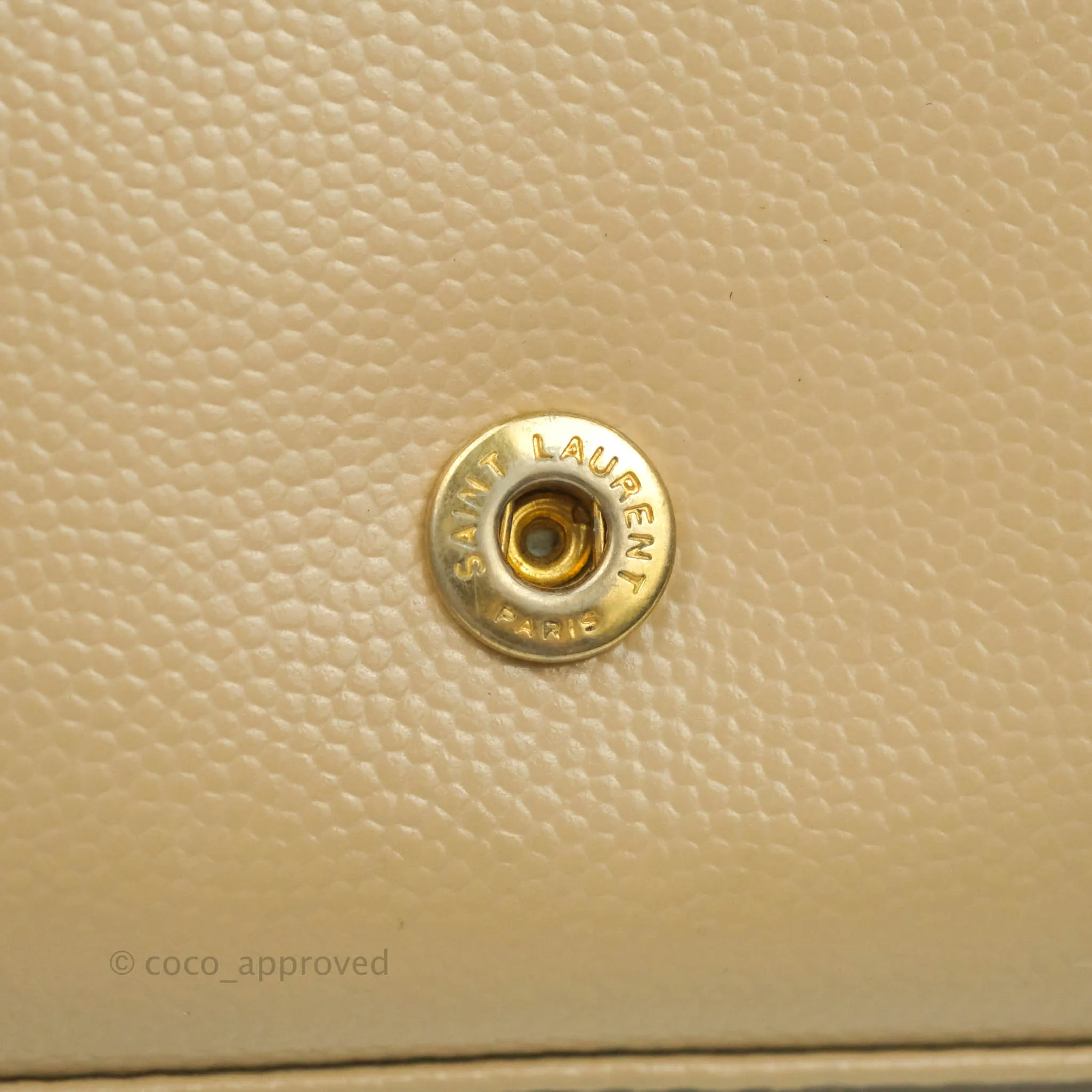 Saint Laurent Classic Beige Grained Leather Gold Hardware