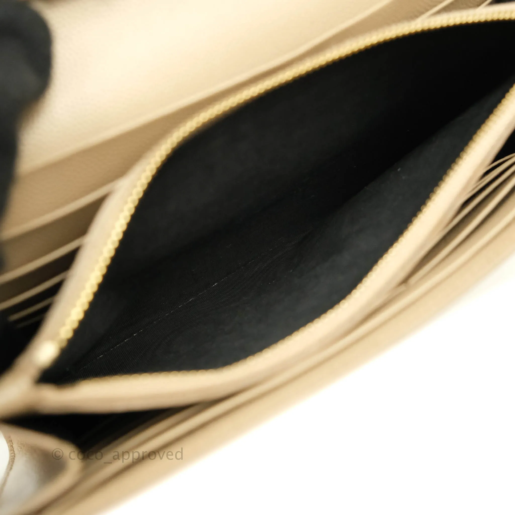Saint Laurent Classic Beige Grained Leather Gold Hardware