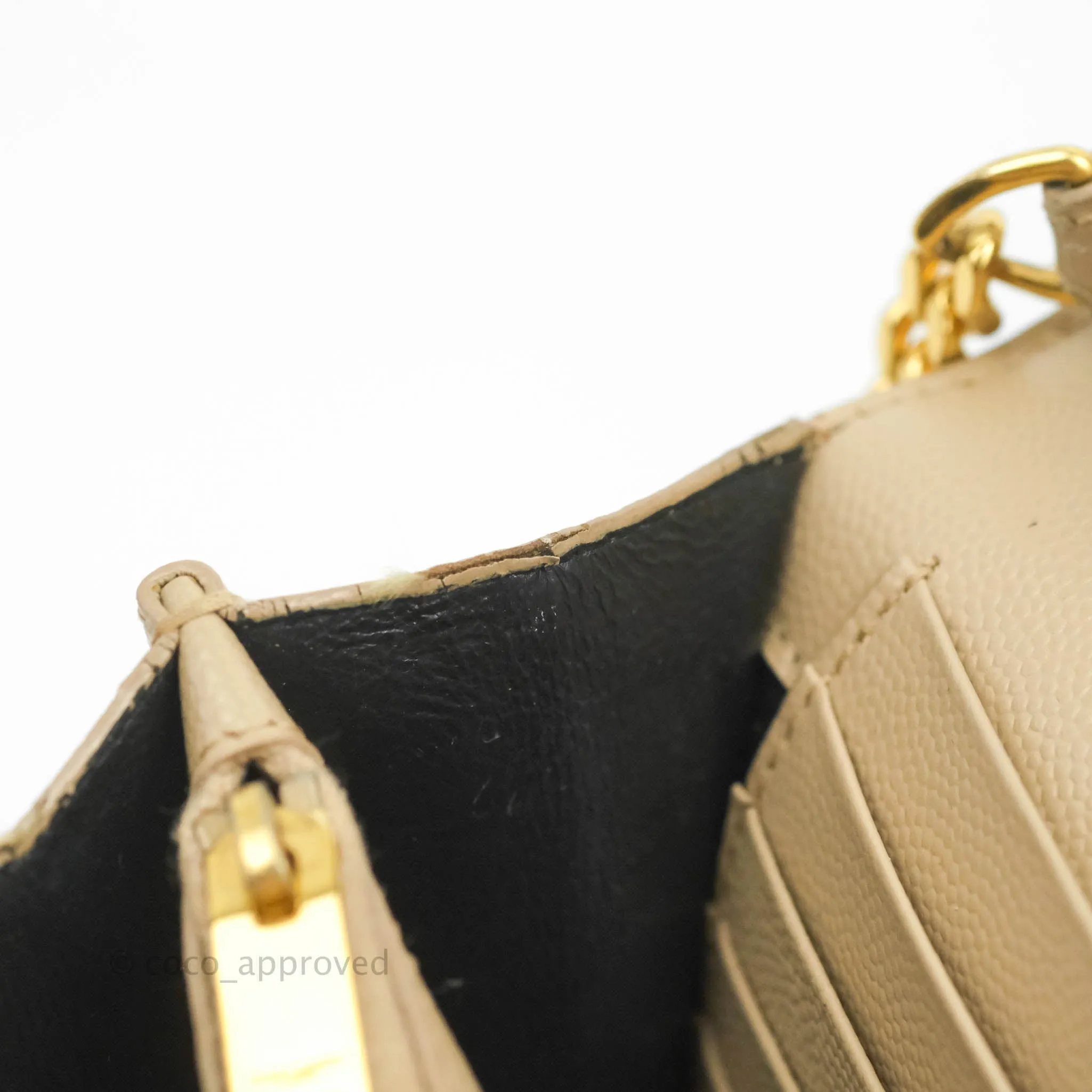 Saint Laurent Classic Beige Grained Leather Gold Hardware
