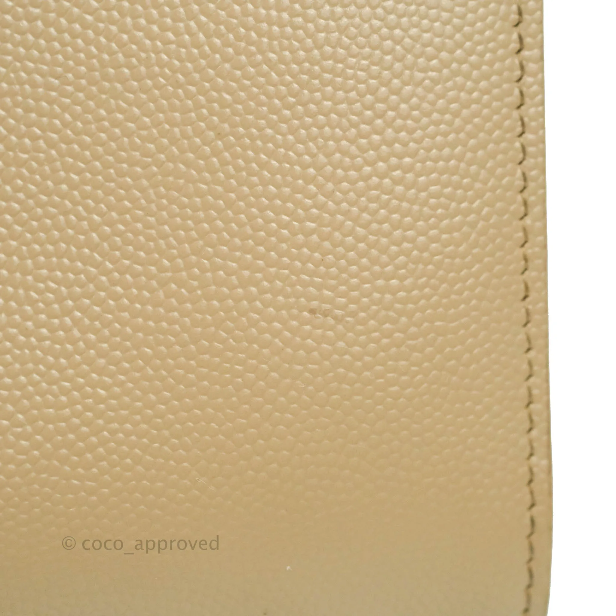Saint Laurent Classic Beige Grained Leather Gold Hardware