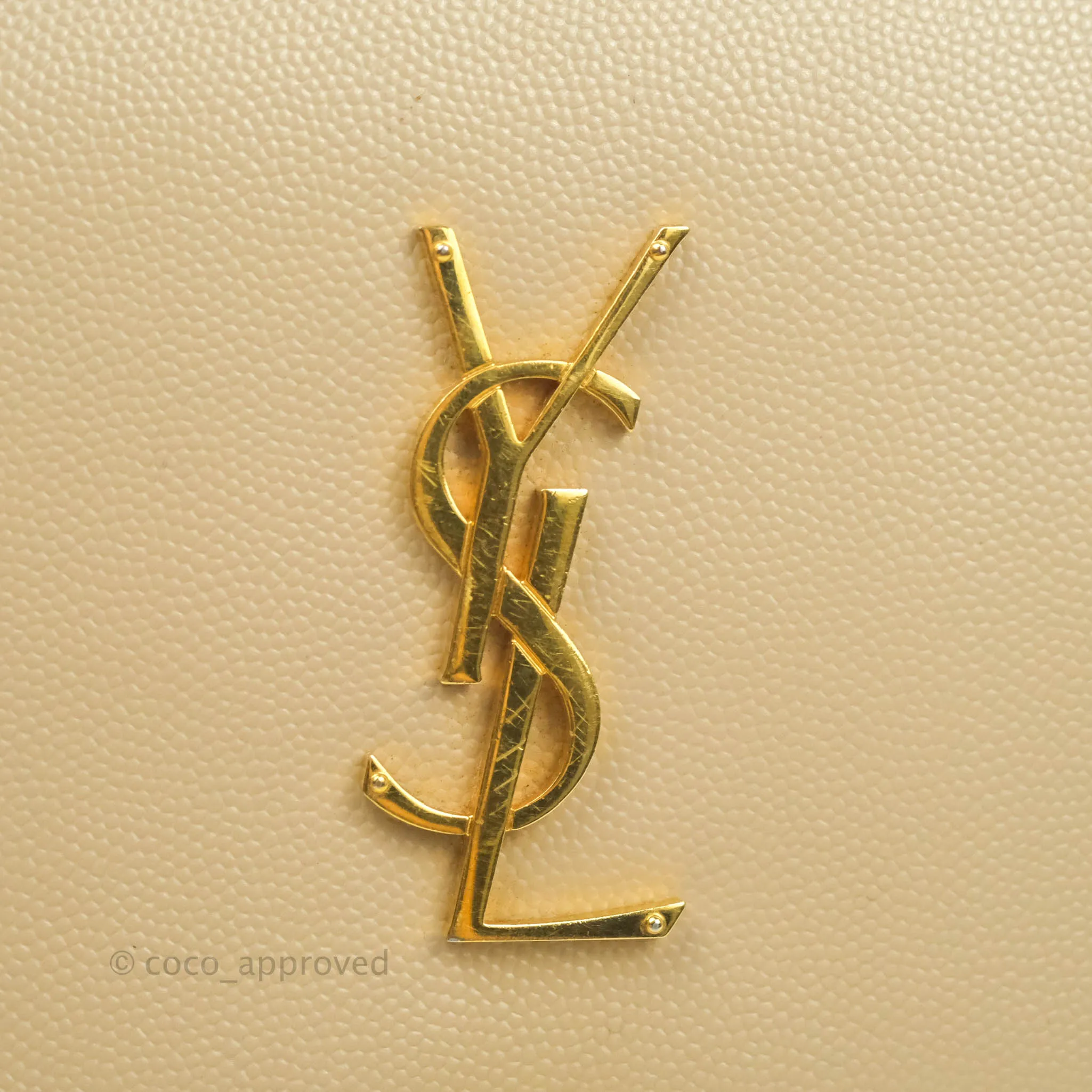 Saint Laurent Classic Beige Grained Leather Gold Hardware