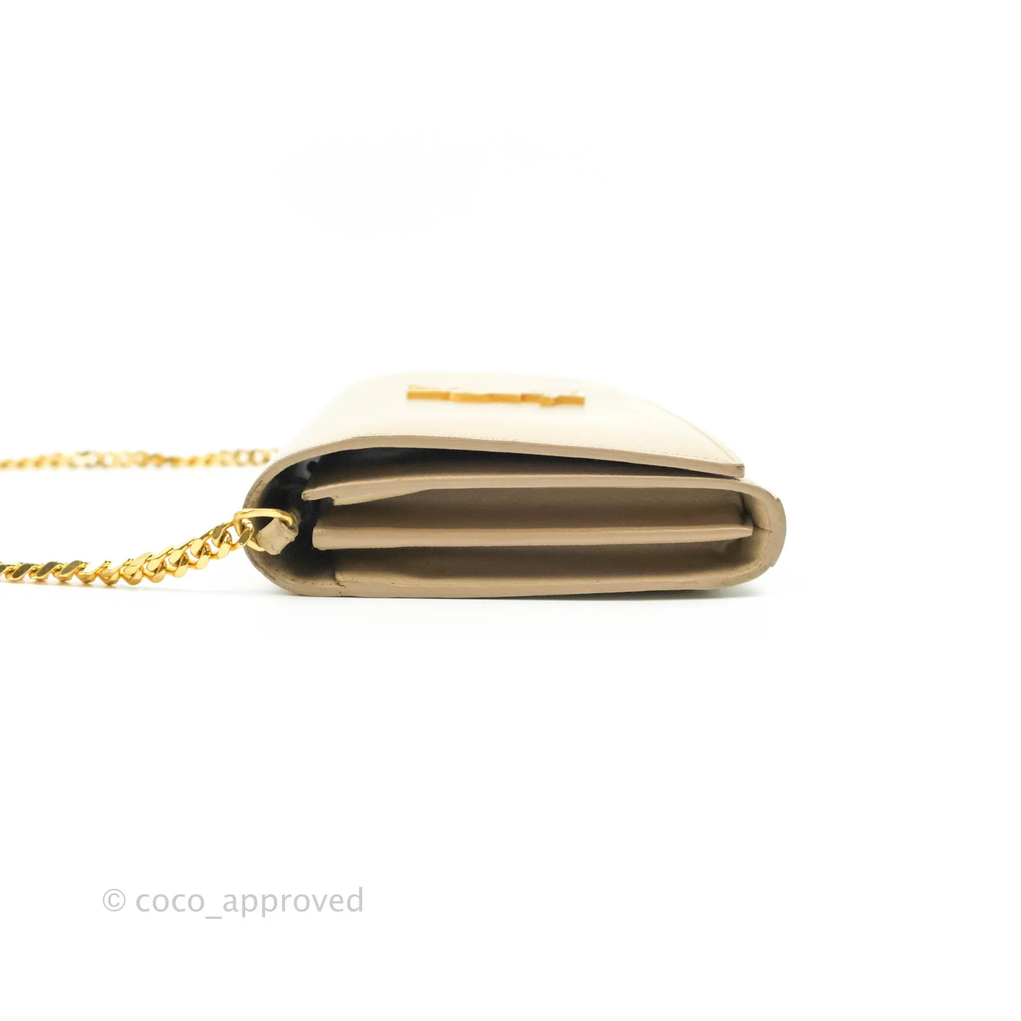Saint Laurent Classic Beige Grained Leather Gold Hardware