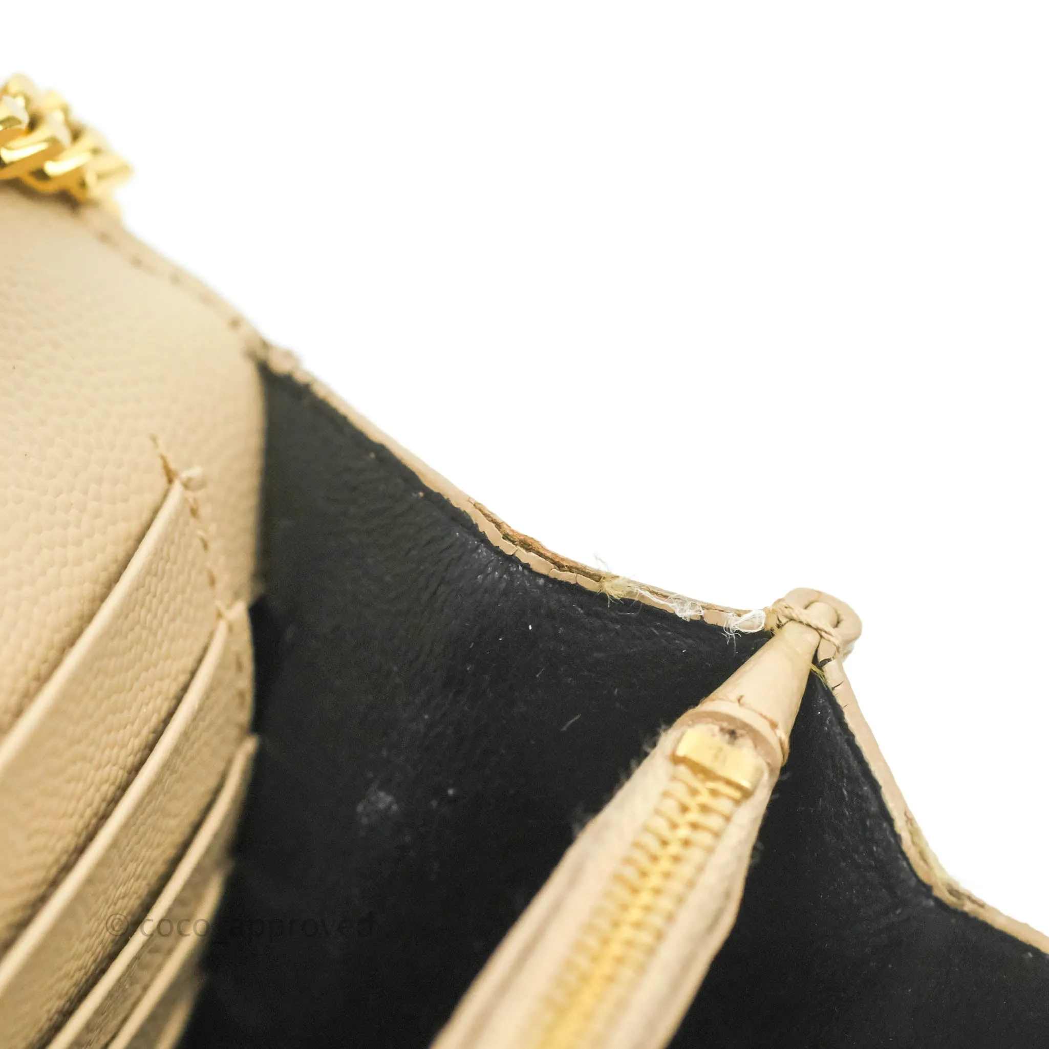 Saint Laurent Classic Beige Grained Leather Gold Hardware