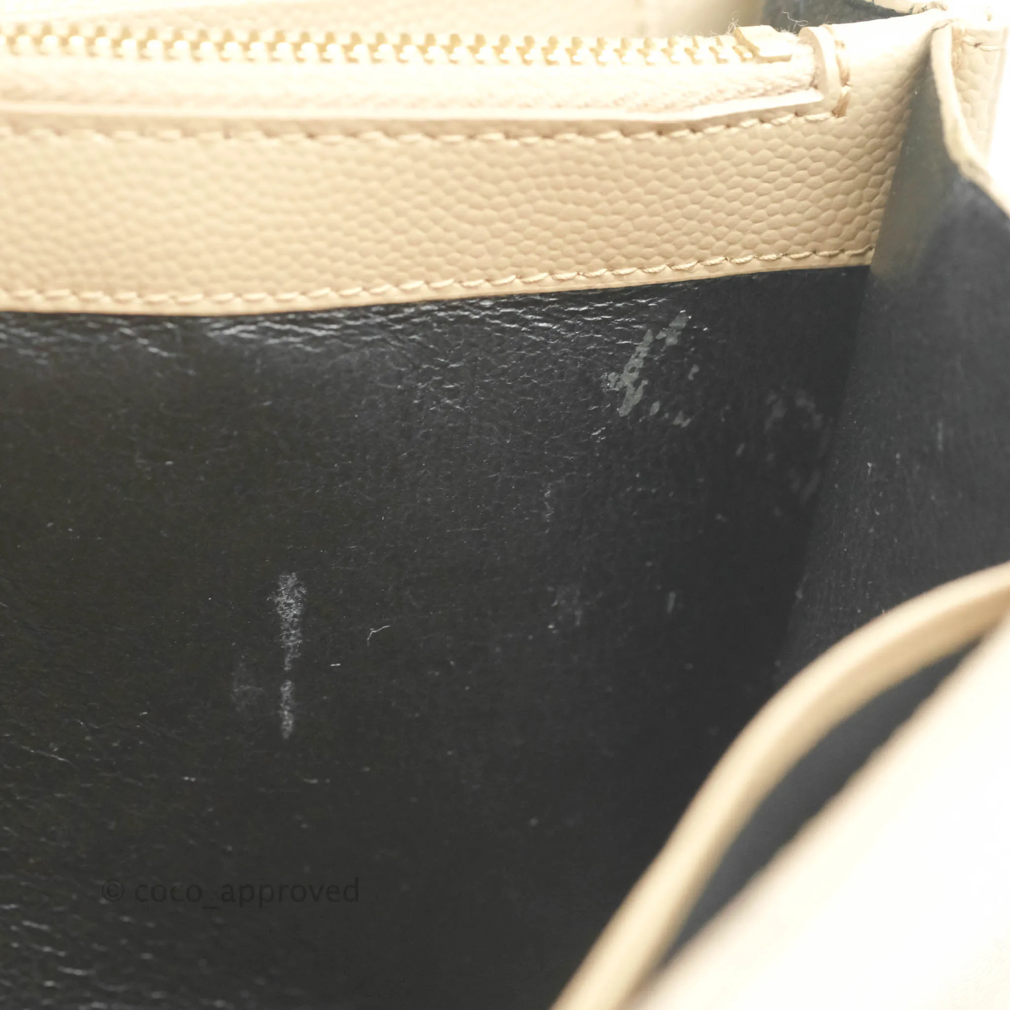 Saint Laurent Classic Beige Grained Leather Gold Hardware