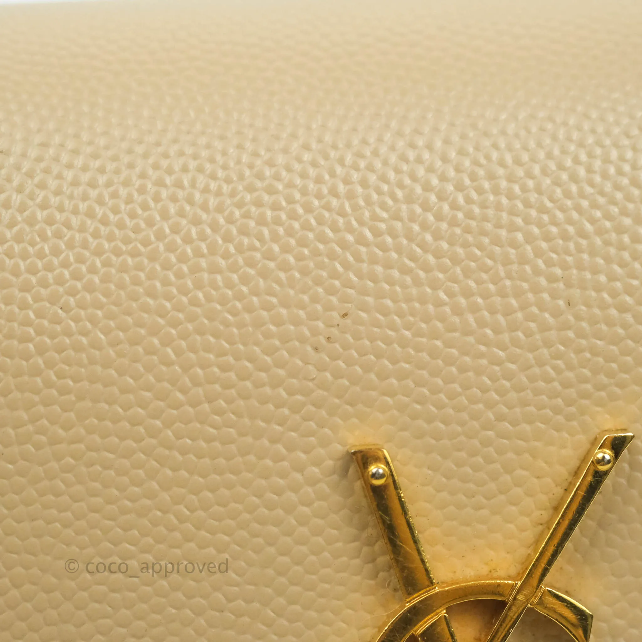 Saint Laurent Classic Beige Grained Leather Gold Hardware