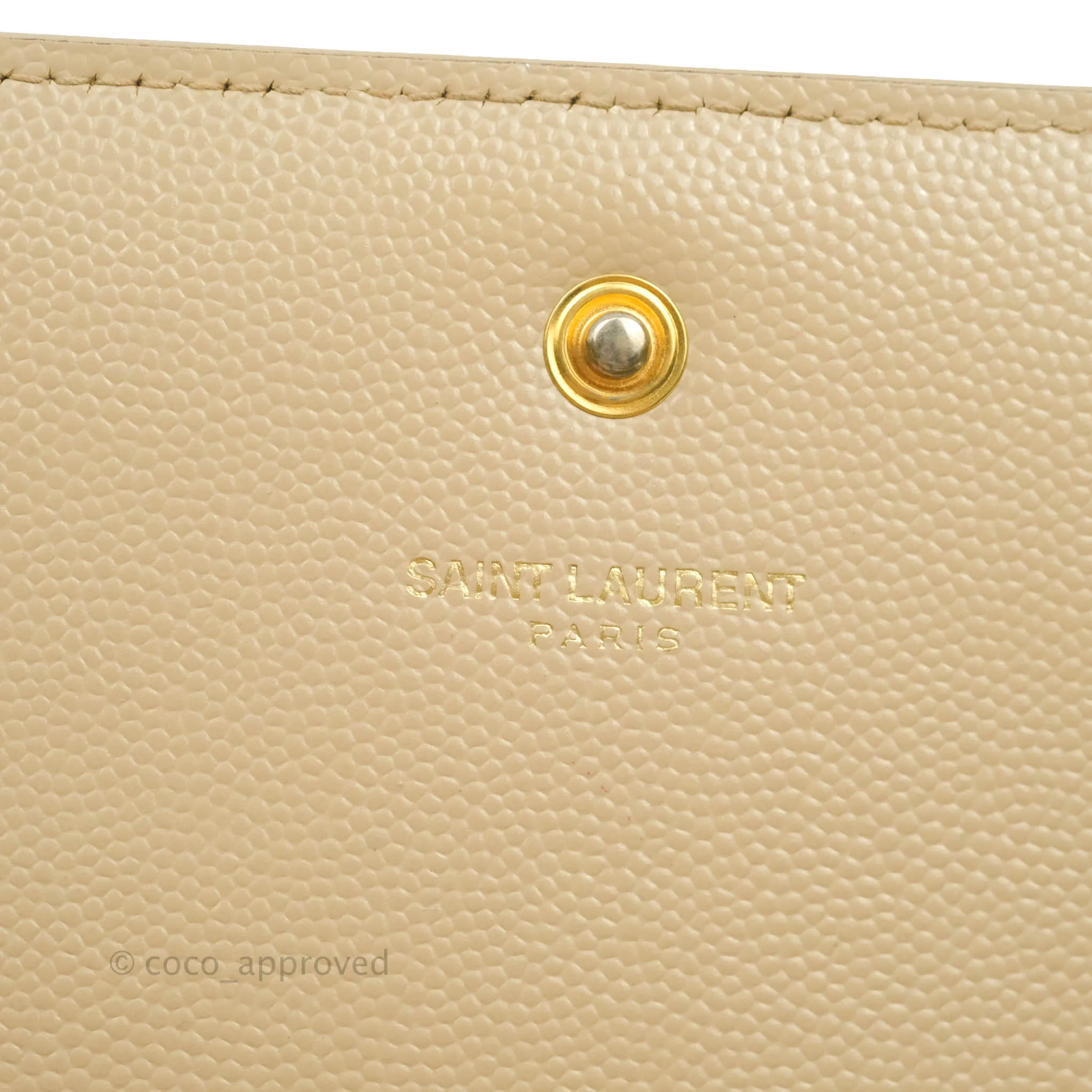 Saint Laurent Classic Beige Grained Leather Gold Hardware