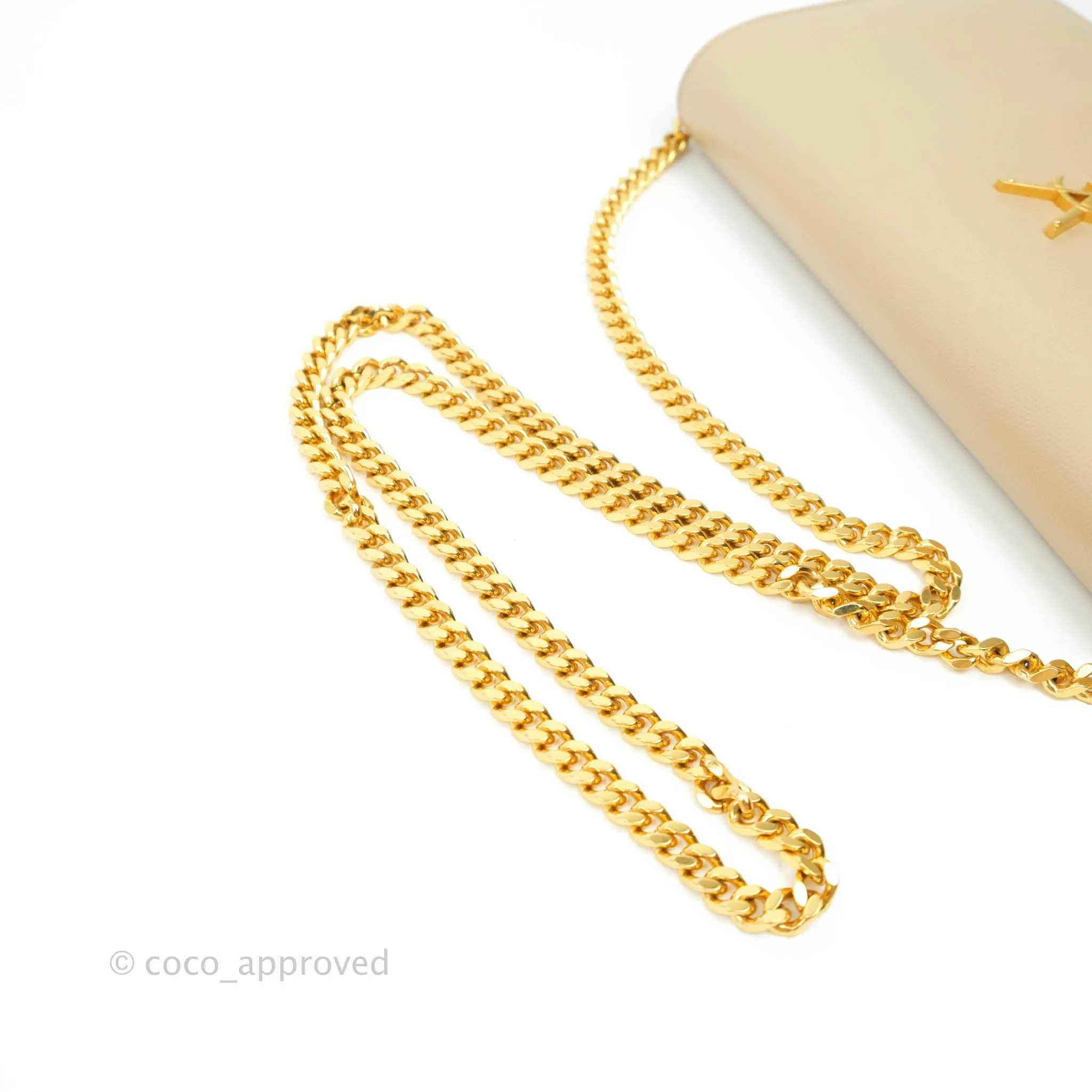 Saint Laurent Classic Beige Grained Leather Gold Hardware