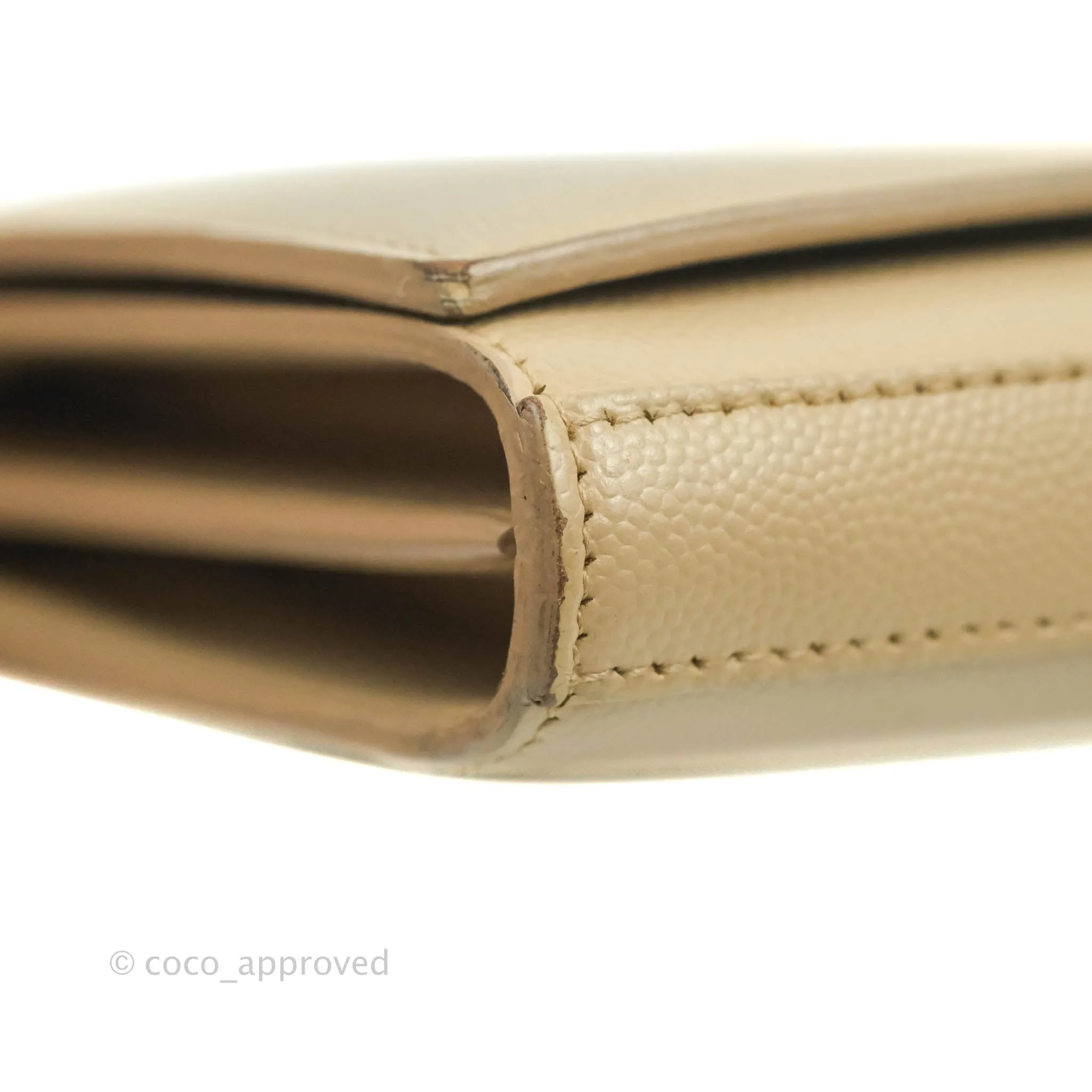Saint Laurent Classic Beige Grained Leather Gold Hardware