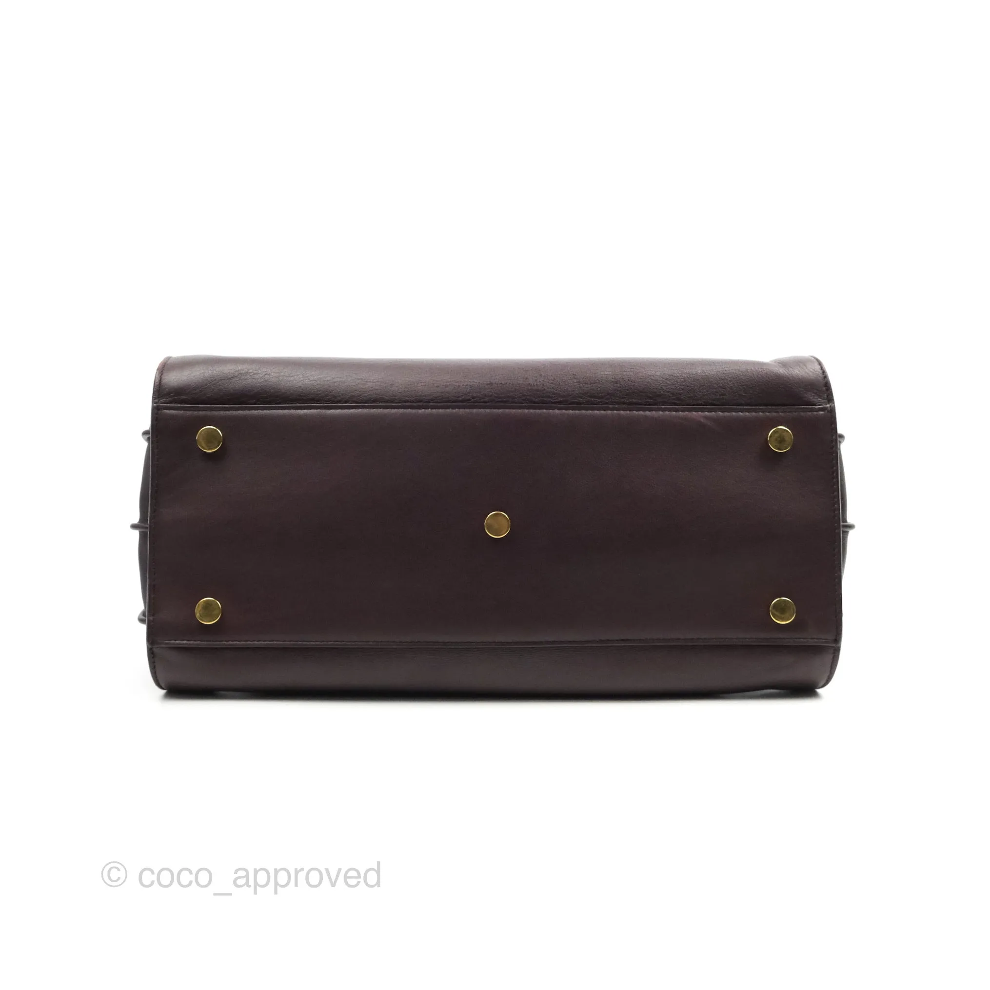 Saint Laurent Classic Sac De Jour Small Burgundy Smooth Calfskin Gold Hardware