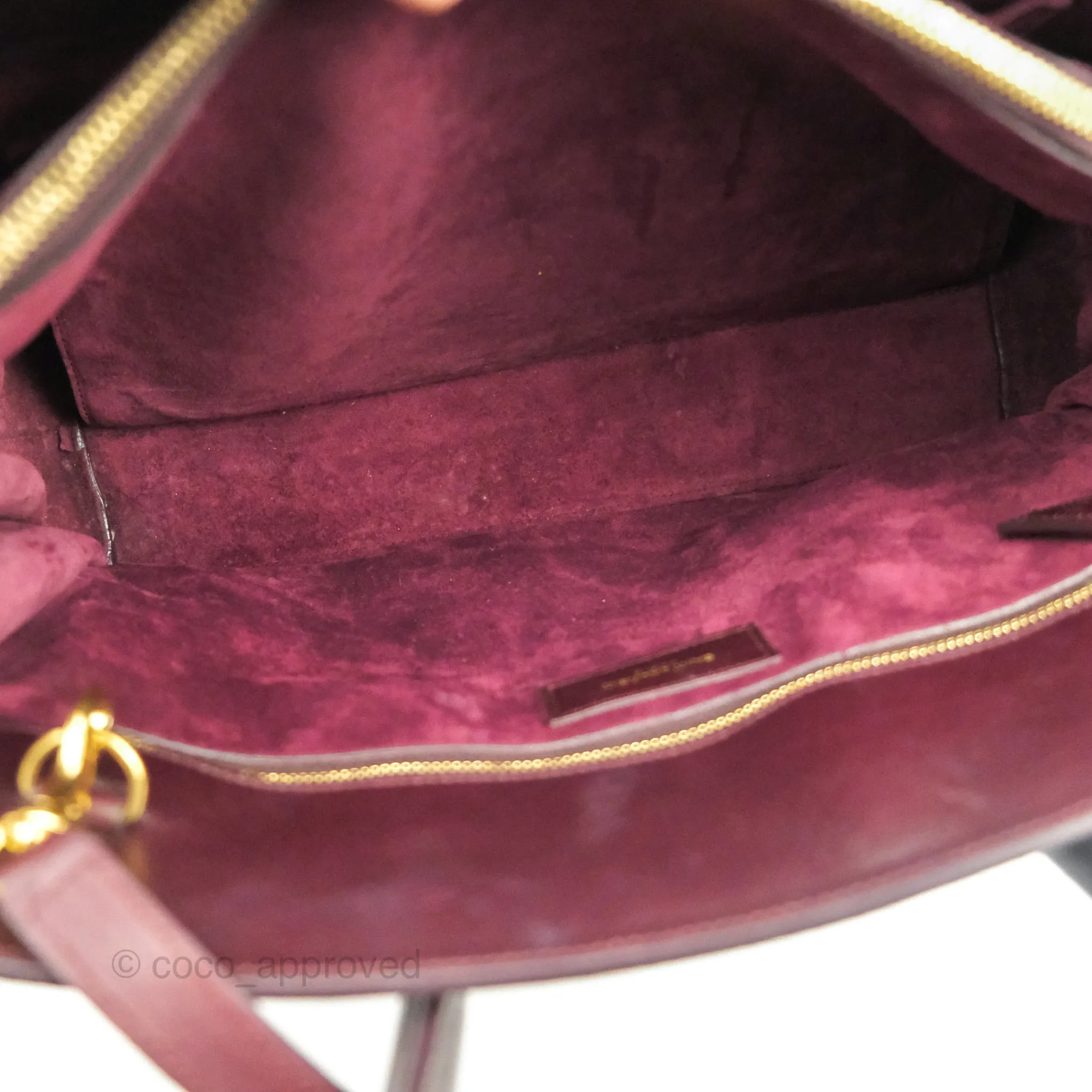 Saint Laurent Classic Sac De Jour Small Burgundy Smooth Calfskin Gold Hardware