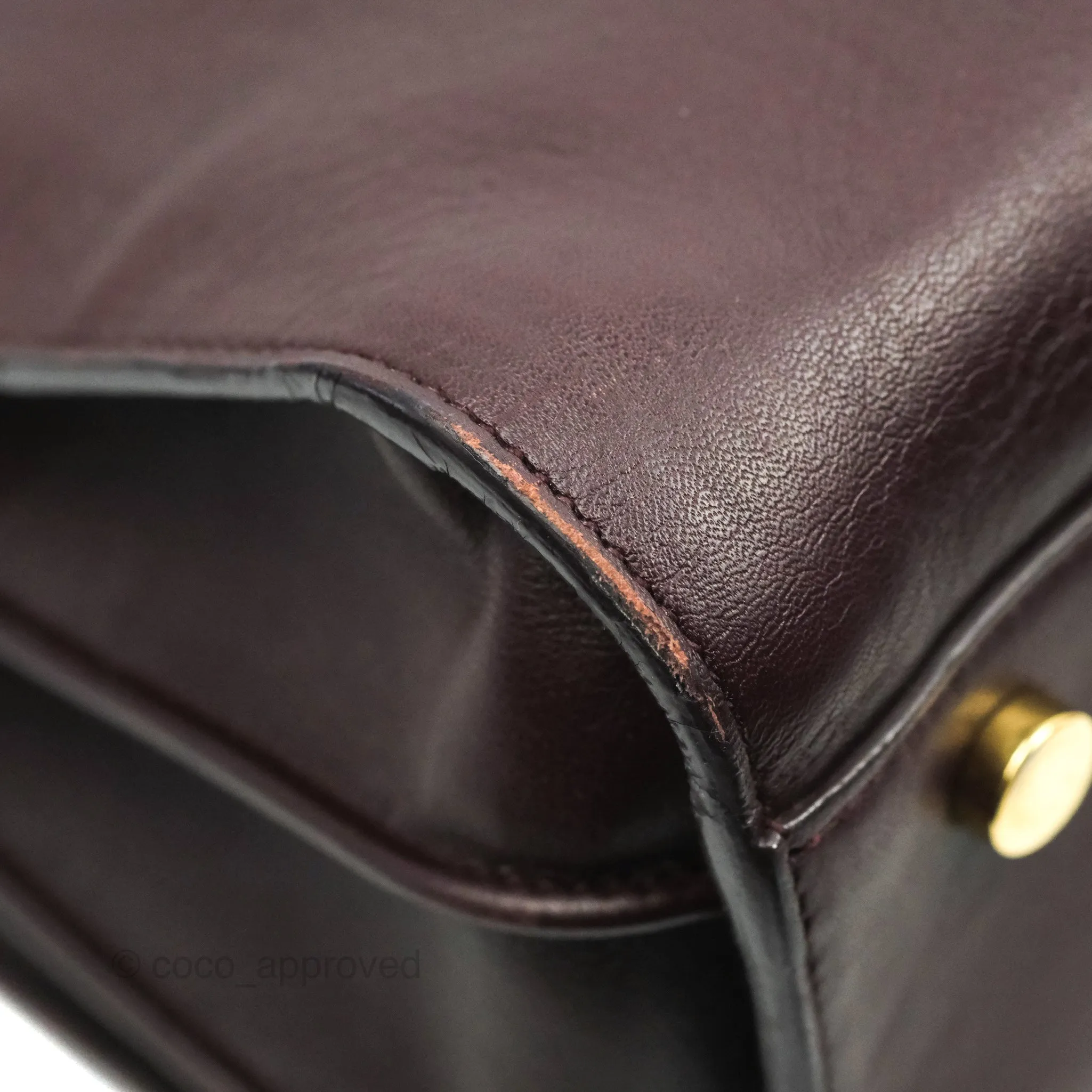 Saint Laurent Classic Sac De Jour Small Burgundy Smooth Calfskin Gold Hardware