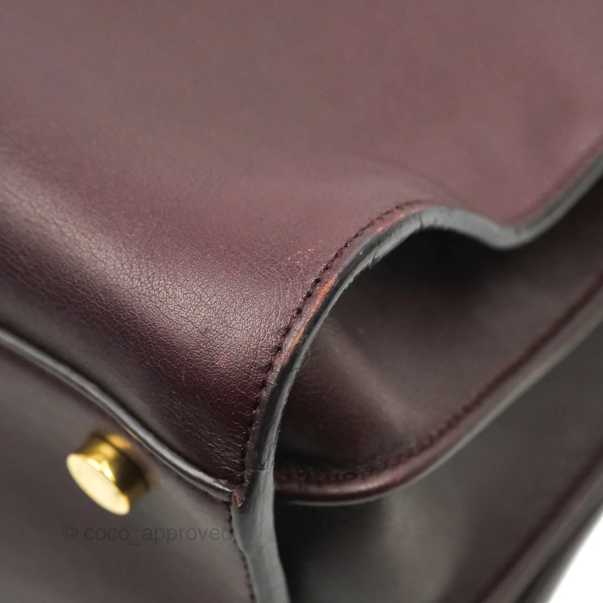 Saint Laurent Classic Sac De Jour Small Burgundy Smooth Calfskin Gold Hardware