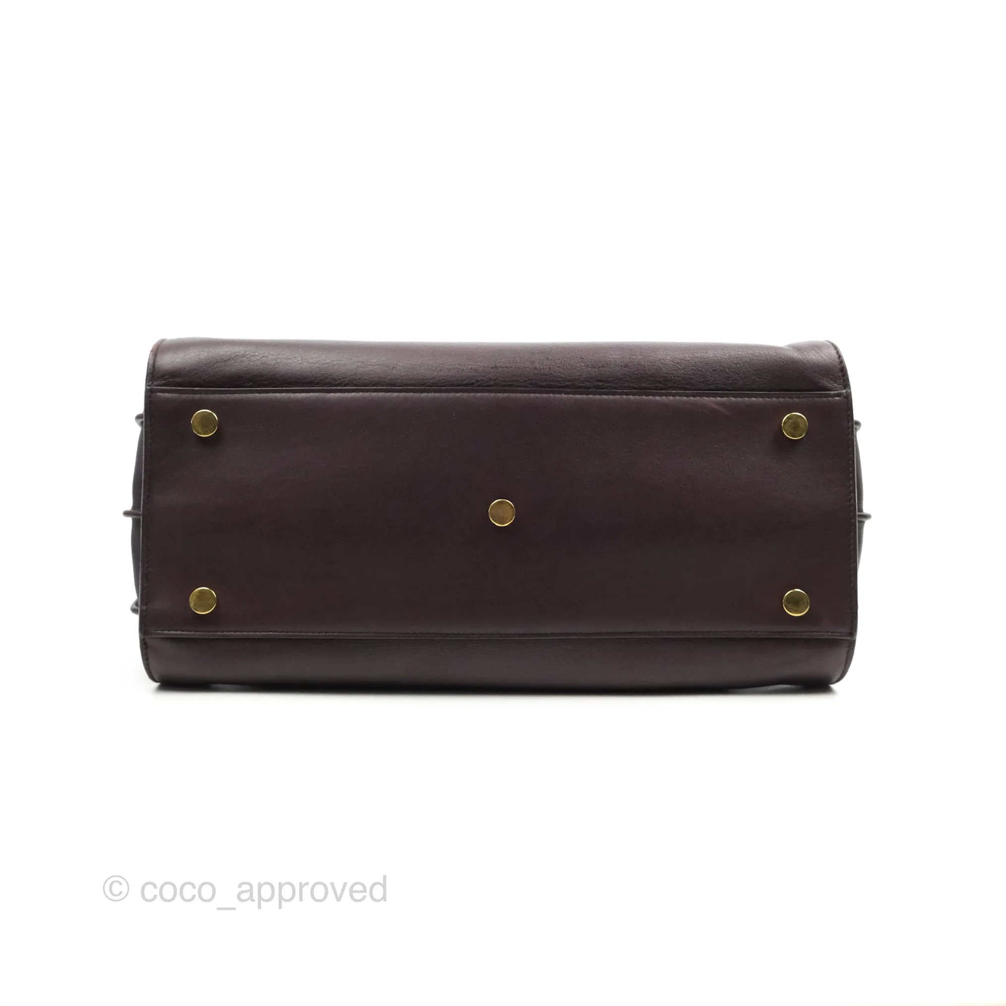 Saint Laurent Classic Sac De Jour Small Burgundy Smooth Calfskin Gold Hardware