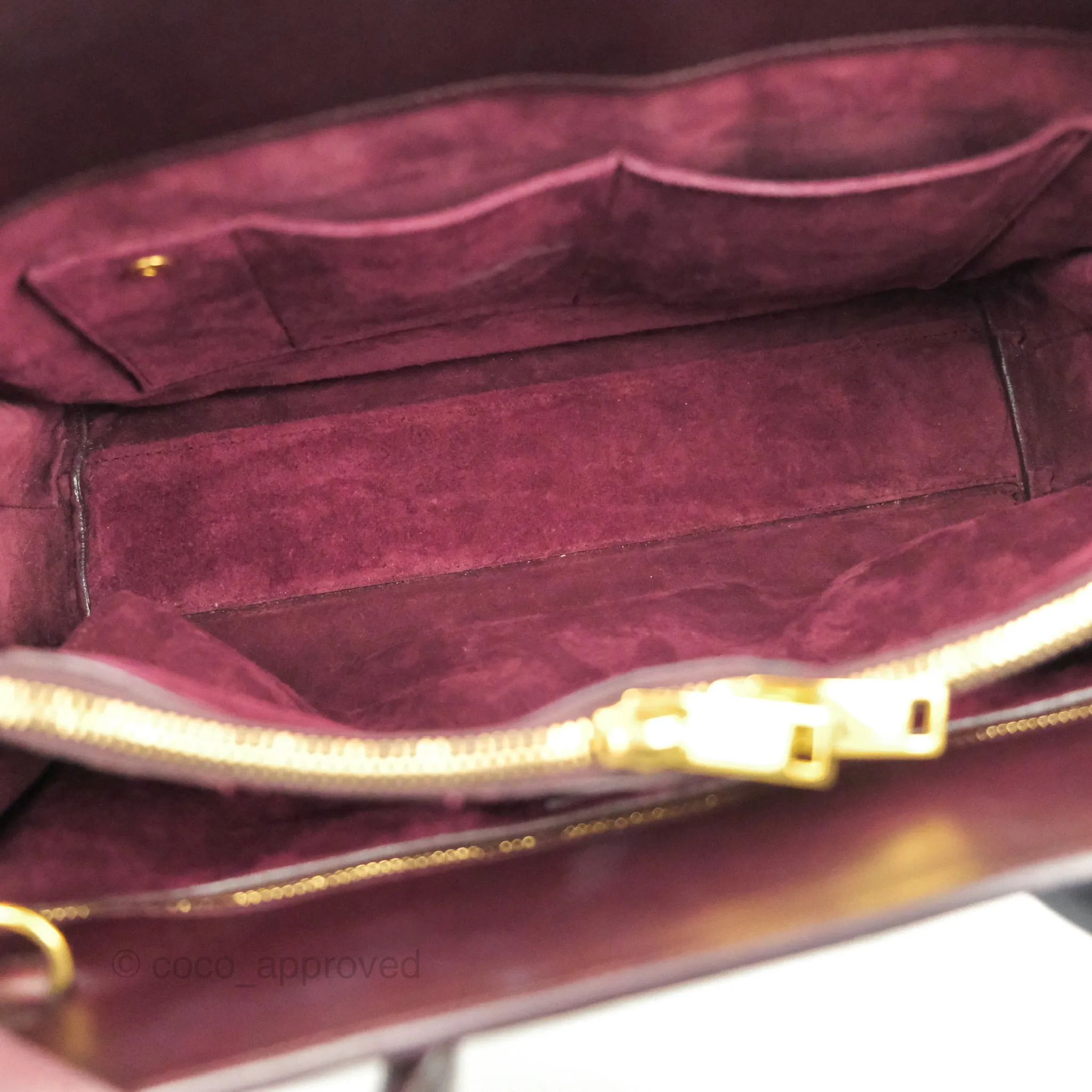 Saint Laurent Classic Sac De Jour Small Burgundy Smooth Calfskin Gold Hardware
