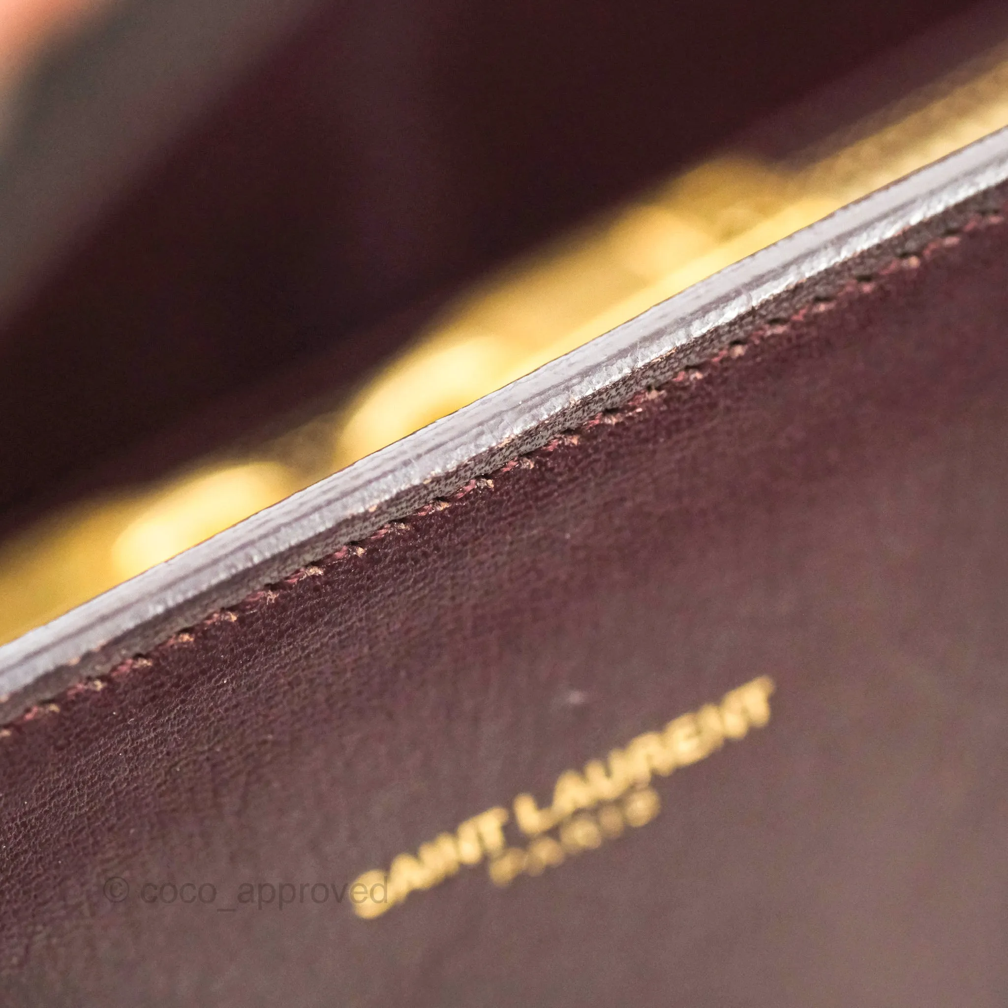 Saint Laurent Classic Sac De Jour Small Burgundy Smooth Calfskin Gold Hardware
