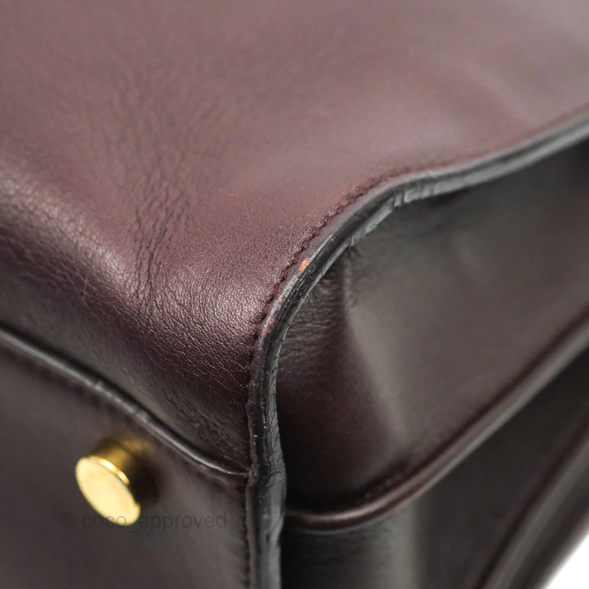 Saint Laurent Classic Sac De Jour Small Burgundy Smooth Calfskin Gold Hardware